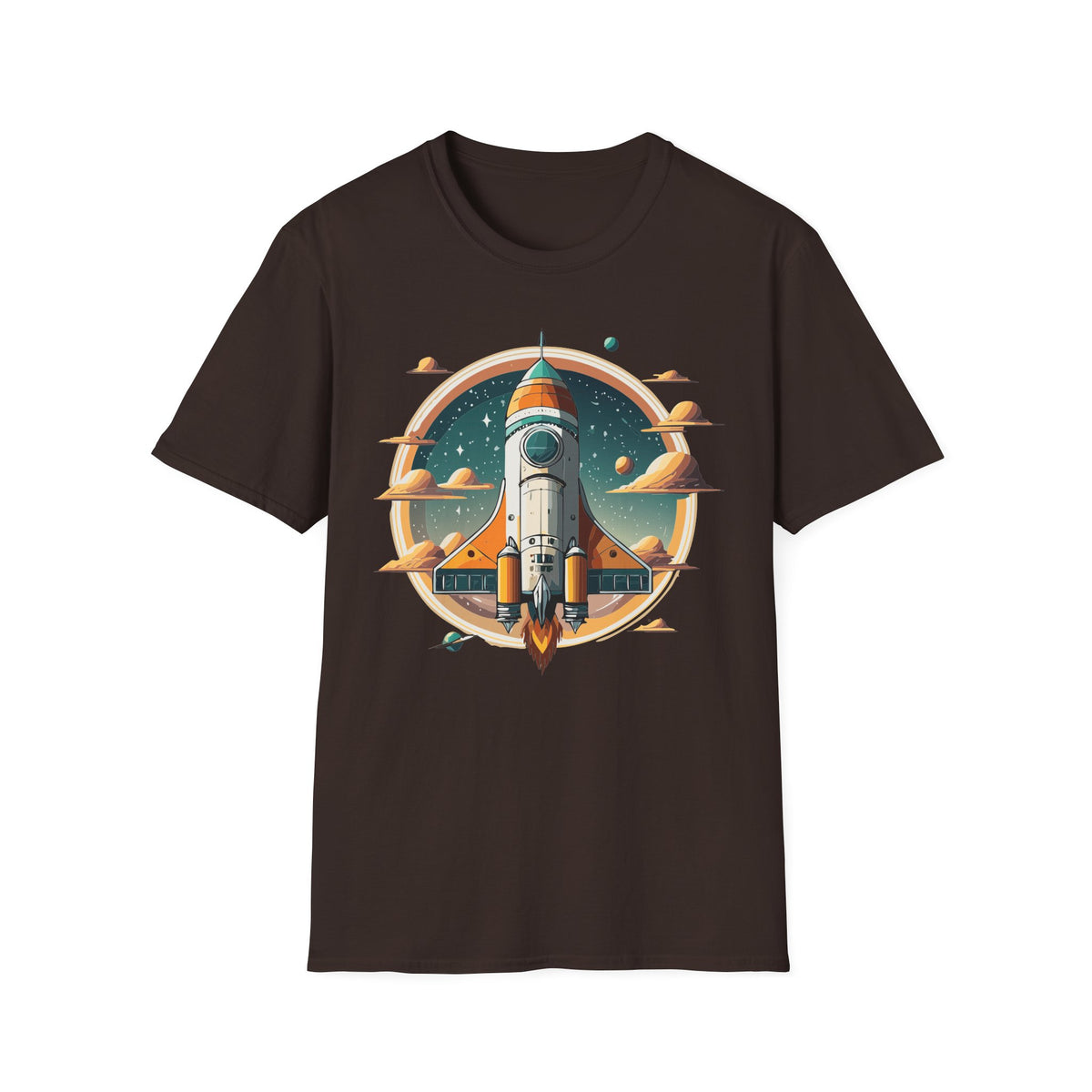 Retro Rocket Launch T-Shirt | Space Shuttle Graphic Design Unisex 100 Cotton Gildan T-Shirt