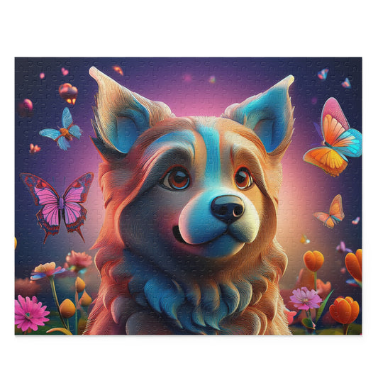 Puzzles-21 Floral Dog Face Puzzle 500-Piece  Floral Dog Puzzle 500-Piece, Kids Puzzles Size: 16" x 20",  Ages 9+
