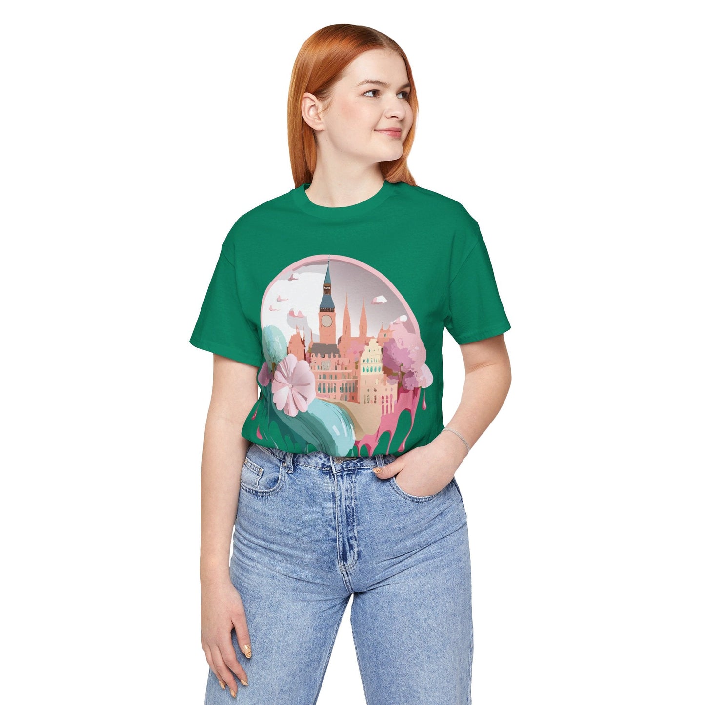 Prague Tourist Graphic Tee by Adelpha Unisex Vintage Style Short Sleeve Shirt Collection
