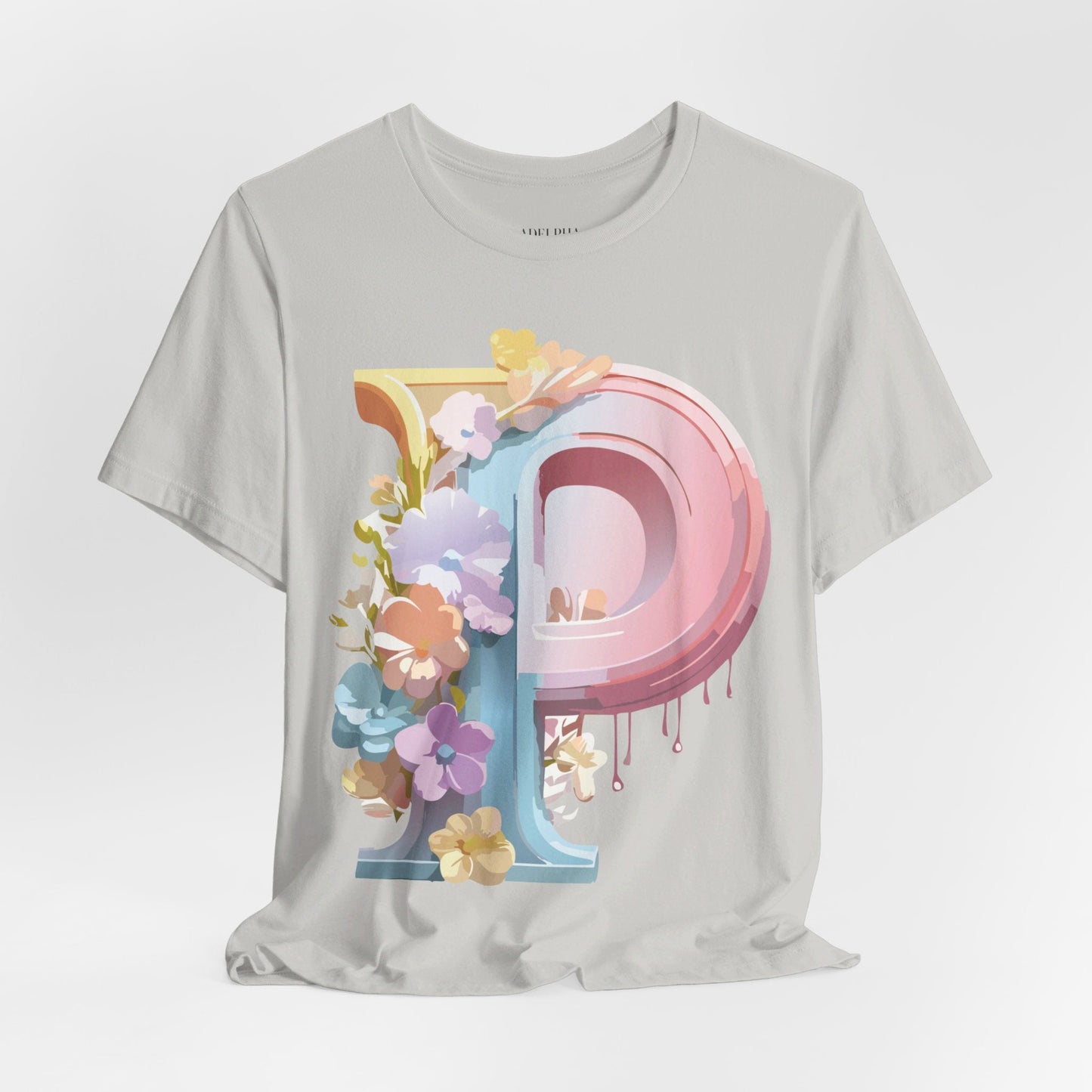 Adelpha Letter P Graphic Tee Unisex Vintage Inspired Art Design Jersey Short Sleeve Shirt