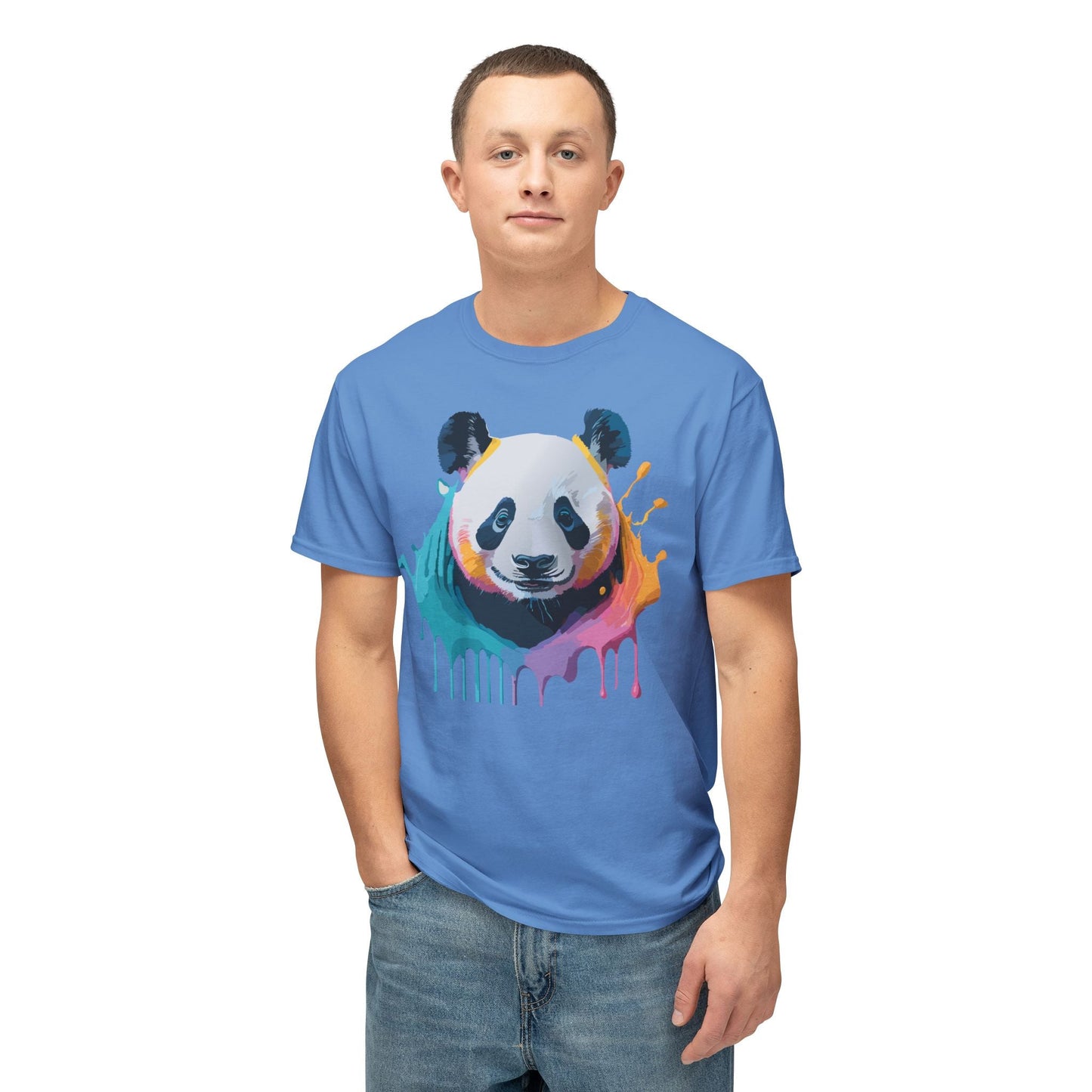 Unisex HD Cotton Panda T Shirt With Full Color Panda Art Print Made In USA Premium Fit For All Sizes