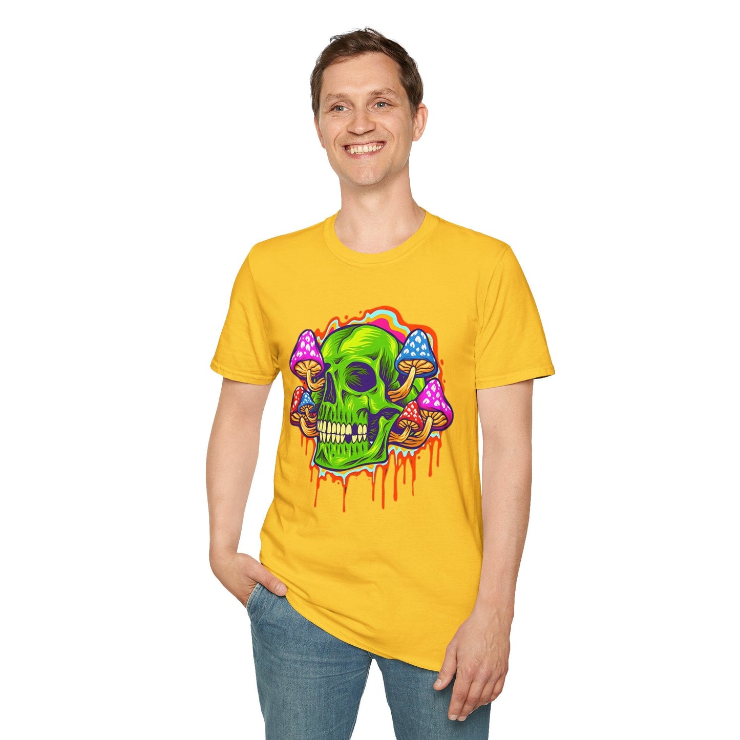 Skull Tee Shirt Unisex Skeleton Shirt With Skull Design Gildan Softstyle 64000 Cotton Tee