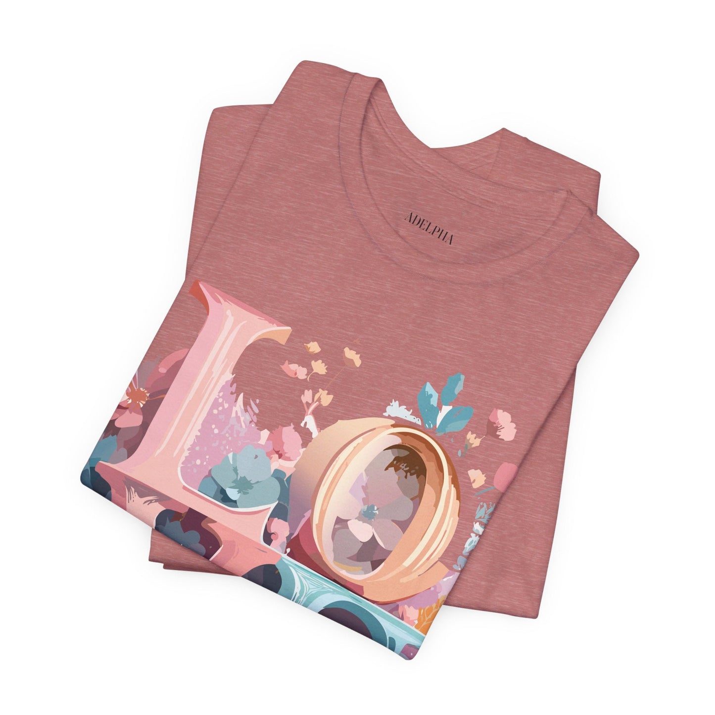 Valentine Day Graphic Unisex 100 Cotton Vintage Artwork with Love and Flower Design Tee 53