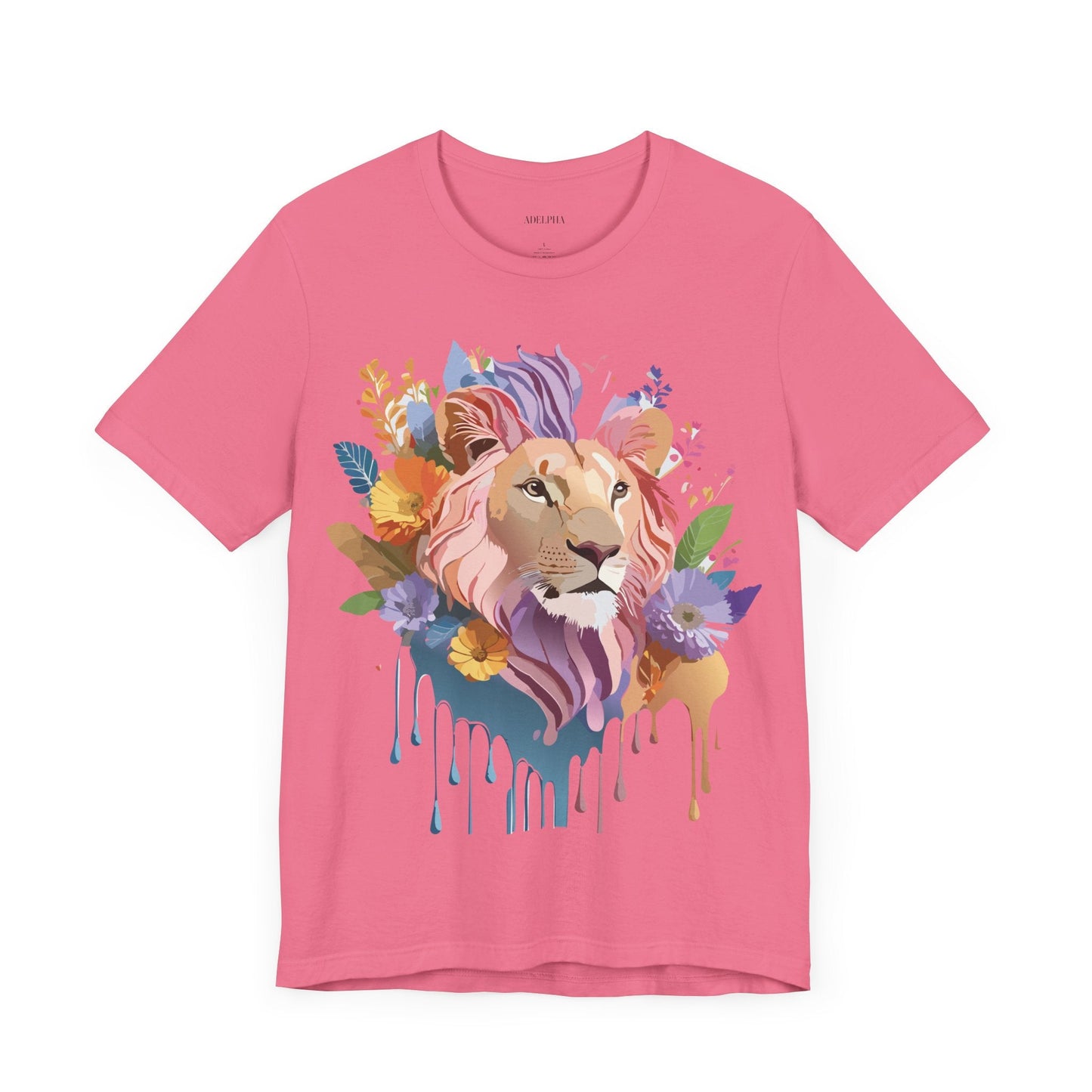 Lion Graphic Tee Unisex Short Sleeve Art Design From Adelpha Premium Vintage Inspired Tee