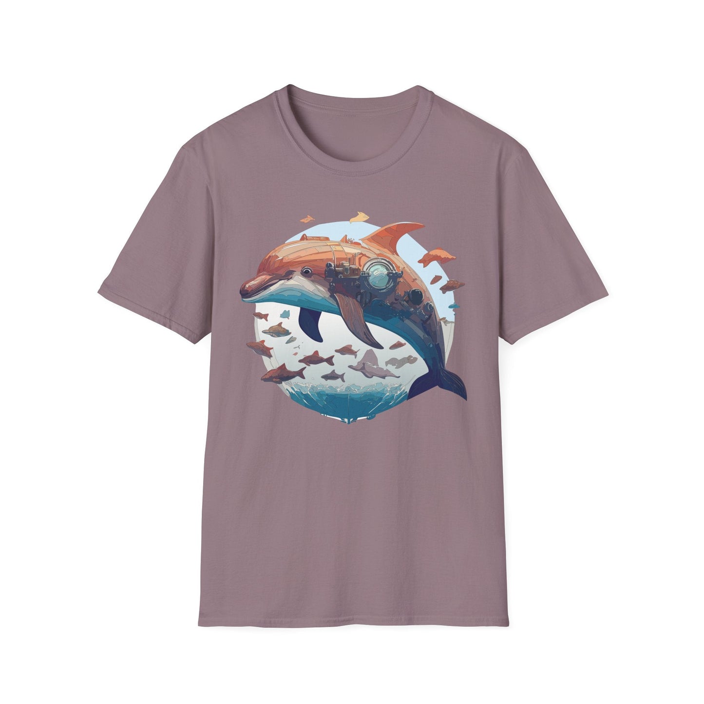 Unisex Dolphin Shirt Softstyle Tee Gildan 64000 Ring Spun Cotton Animal Graphic Design
