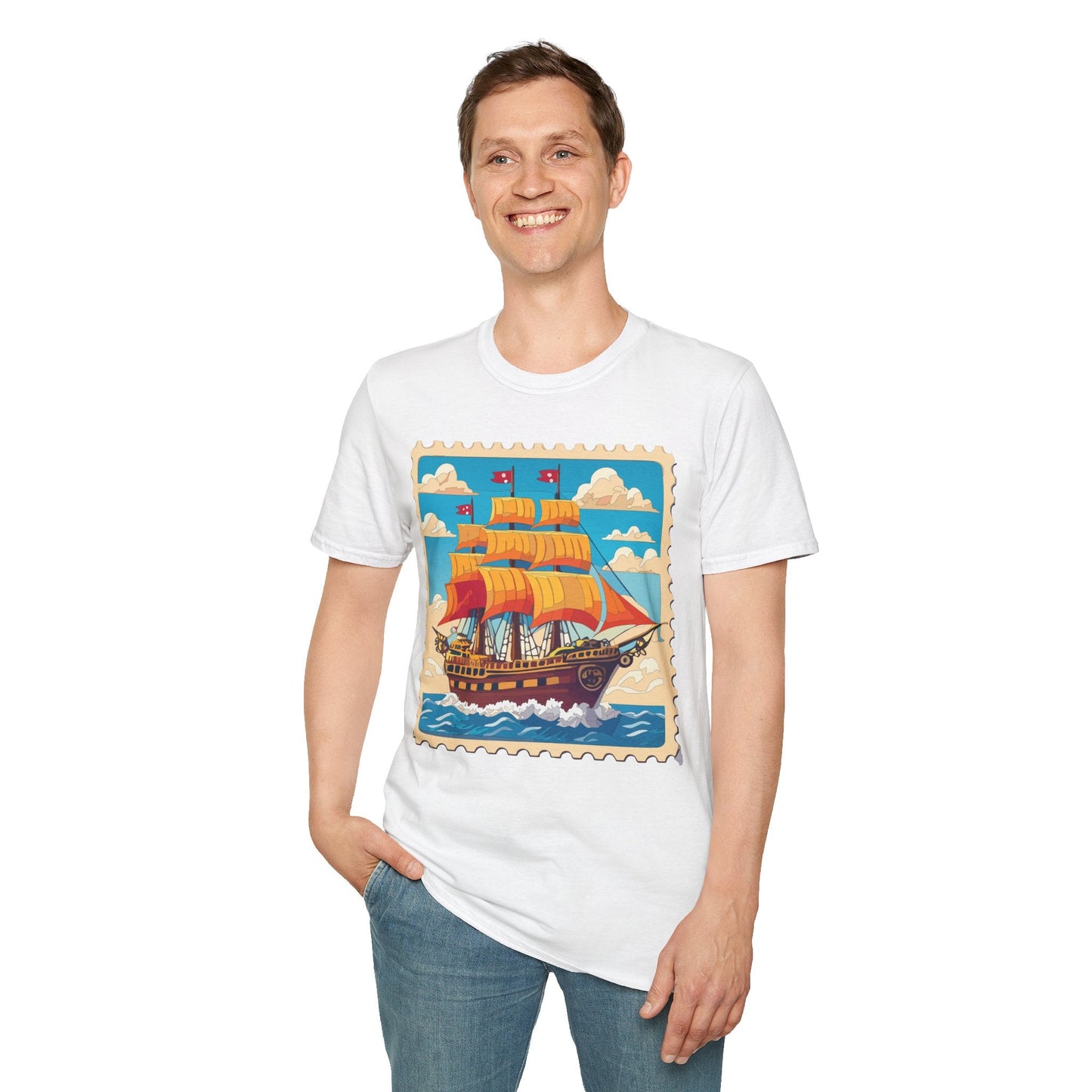 Unisex Softstyle Frigate Ship T Shirt 100 Percent Ring Spun Cotton Gildan 64000 Tee