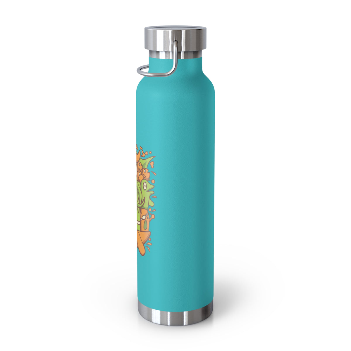 22oz Copper Insulated Water Bottle with Cartoon Design - CV76