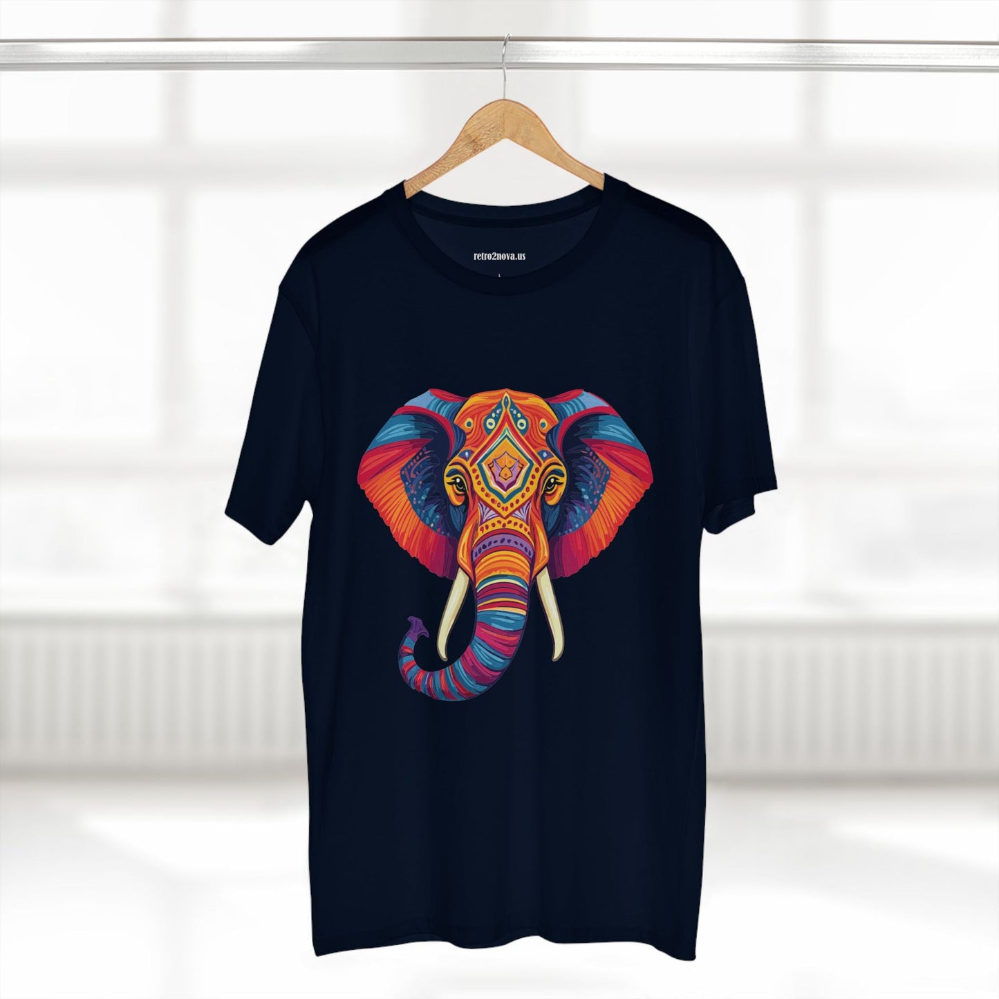 Elephant Animal Shirt Unisex Premium Cotton Tee With Original Art Design From Retro2Nova Art Collection