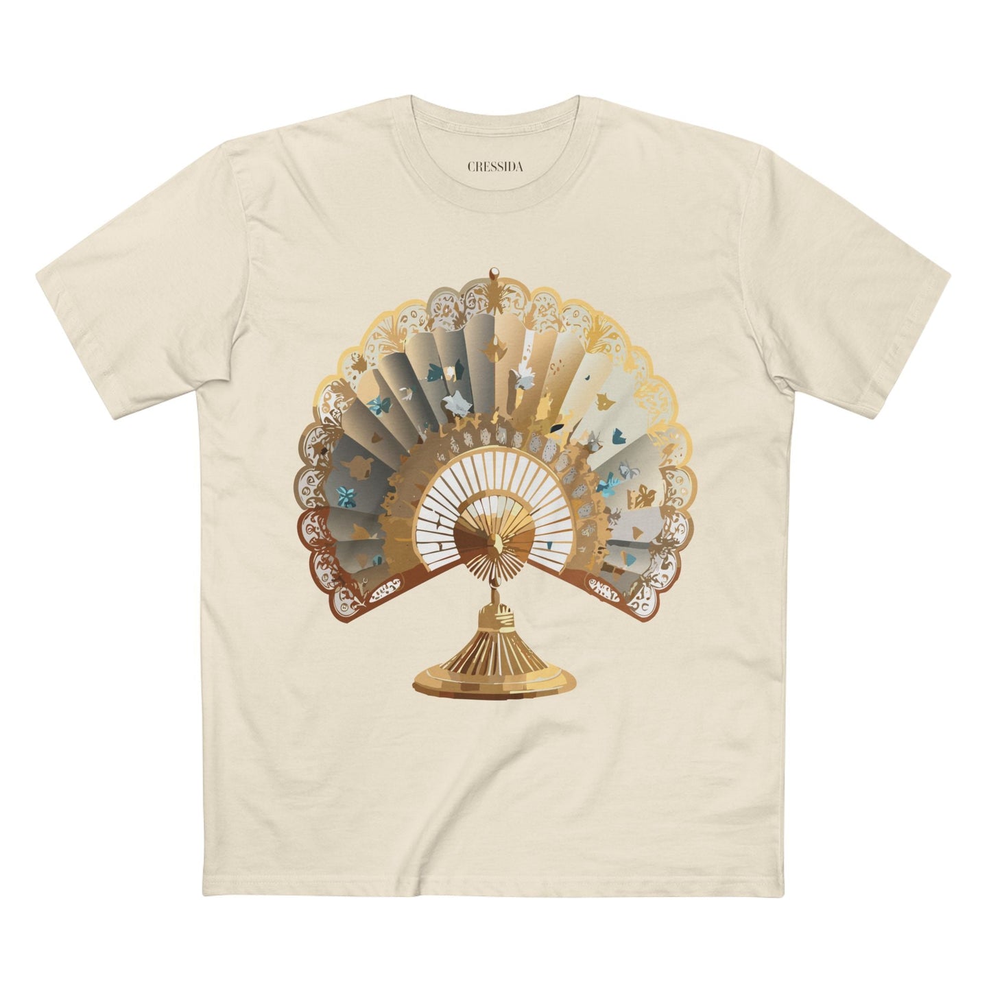 Antique Fan Graphic Design T-Shirt Unisex 100 Cotton Floral Carnival Artwork Tee 22