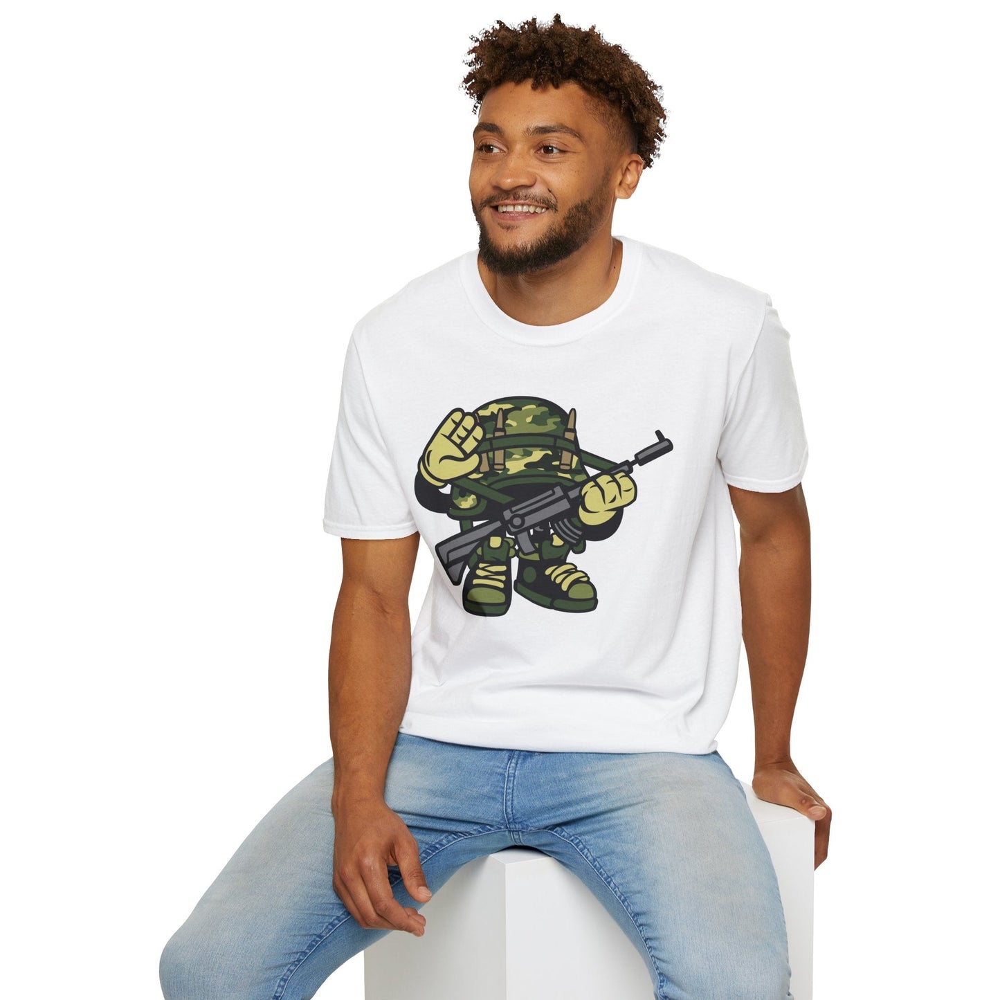 Cartoon T Shirt Animation Tee Funny Art Design Unisex Softstyle 64000 Lightweight Cotton Tee