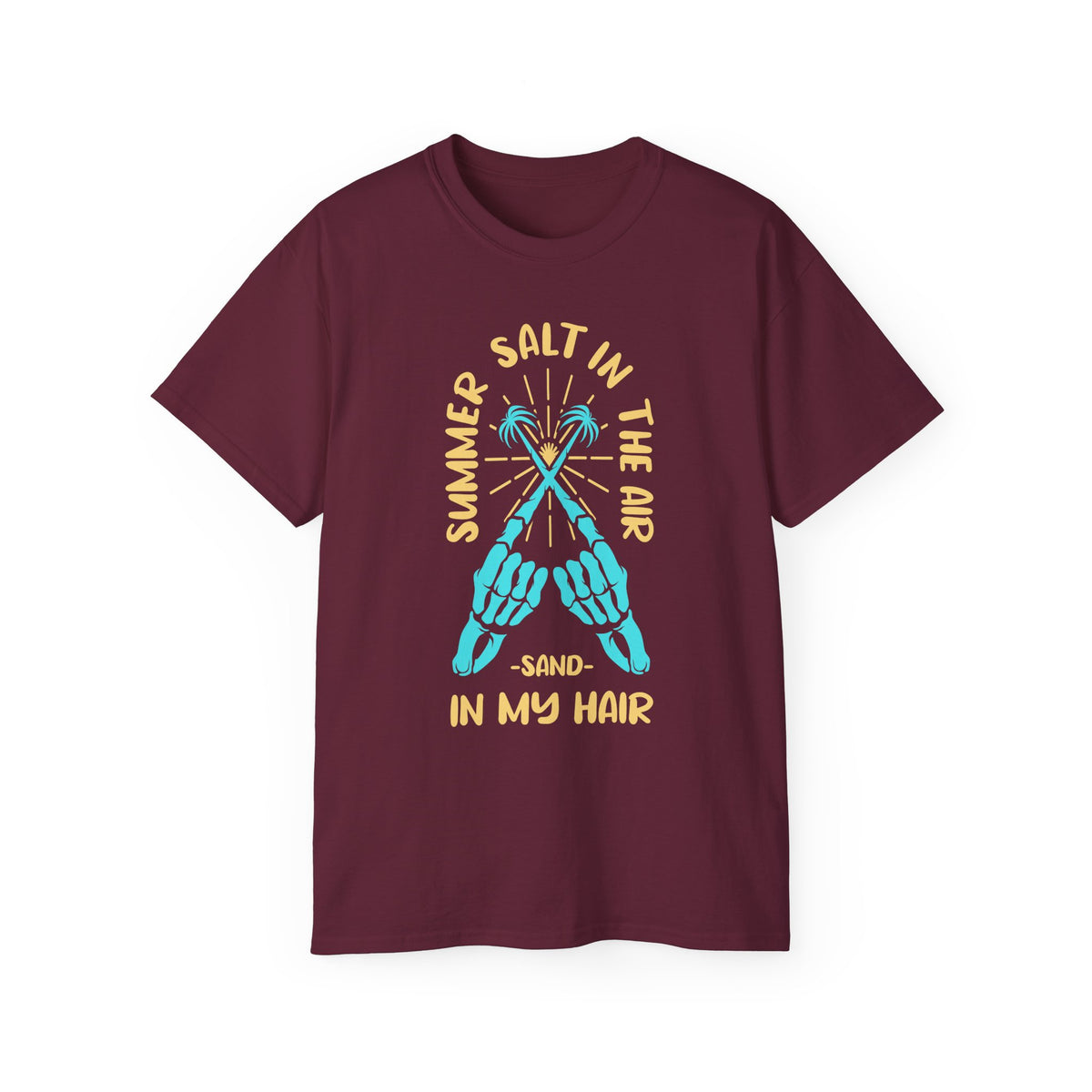 Summer Salt In The Air Sand In My Hair T-Shirt | Beach Skull Graphic