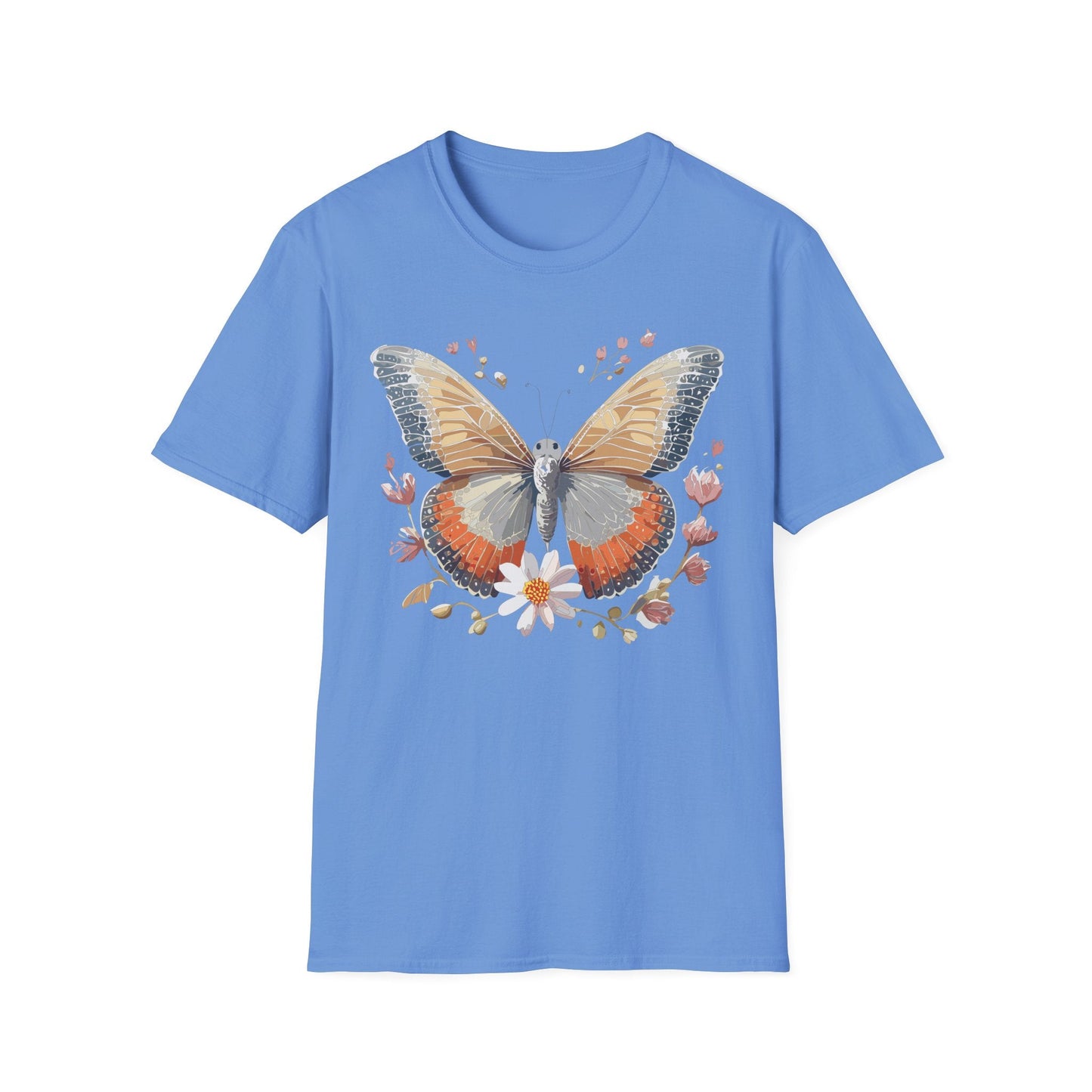 Unisex Butterfly T Shirt Softstyle Gildan 64000 Comfortable Durable Tee For Everyday Wear