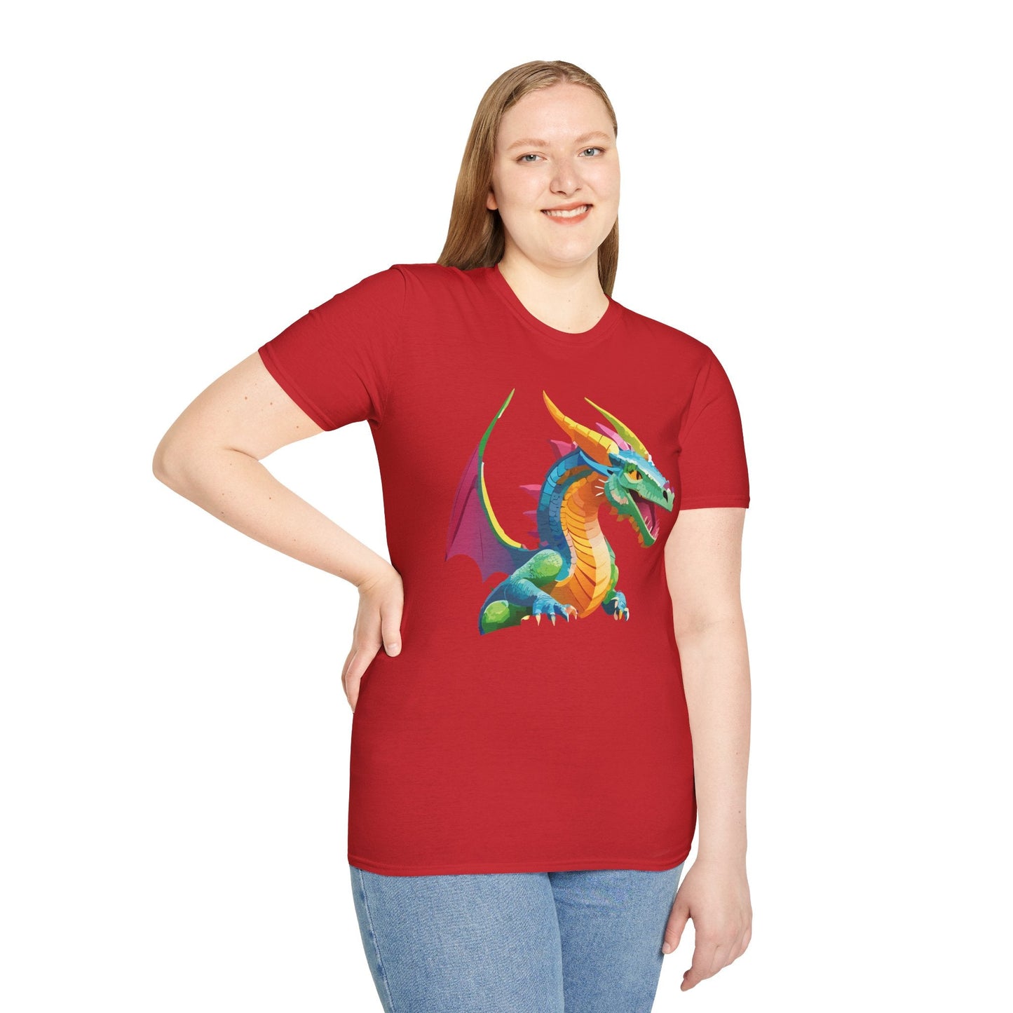 Dragon Graphic Unisex Cotton Softstyle Art Design Tee With Animals 15