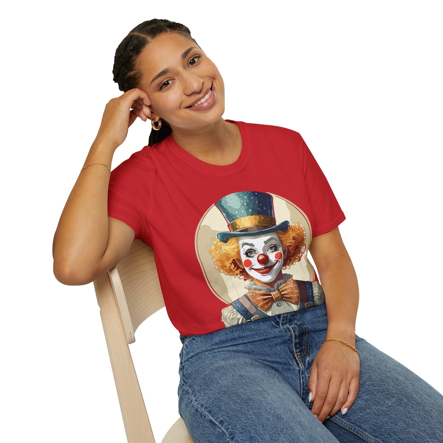 Clown Shirt Unisex T Shirt With Clown Circus Theme Funny Man Shirt Gildan Softstyle 64000