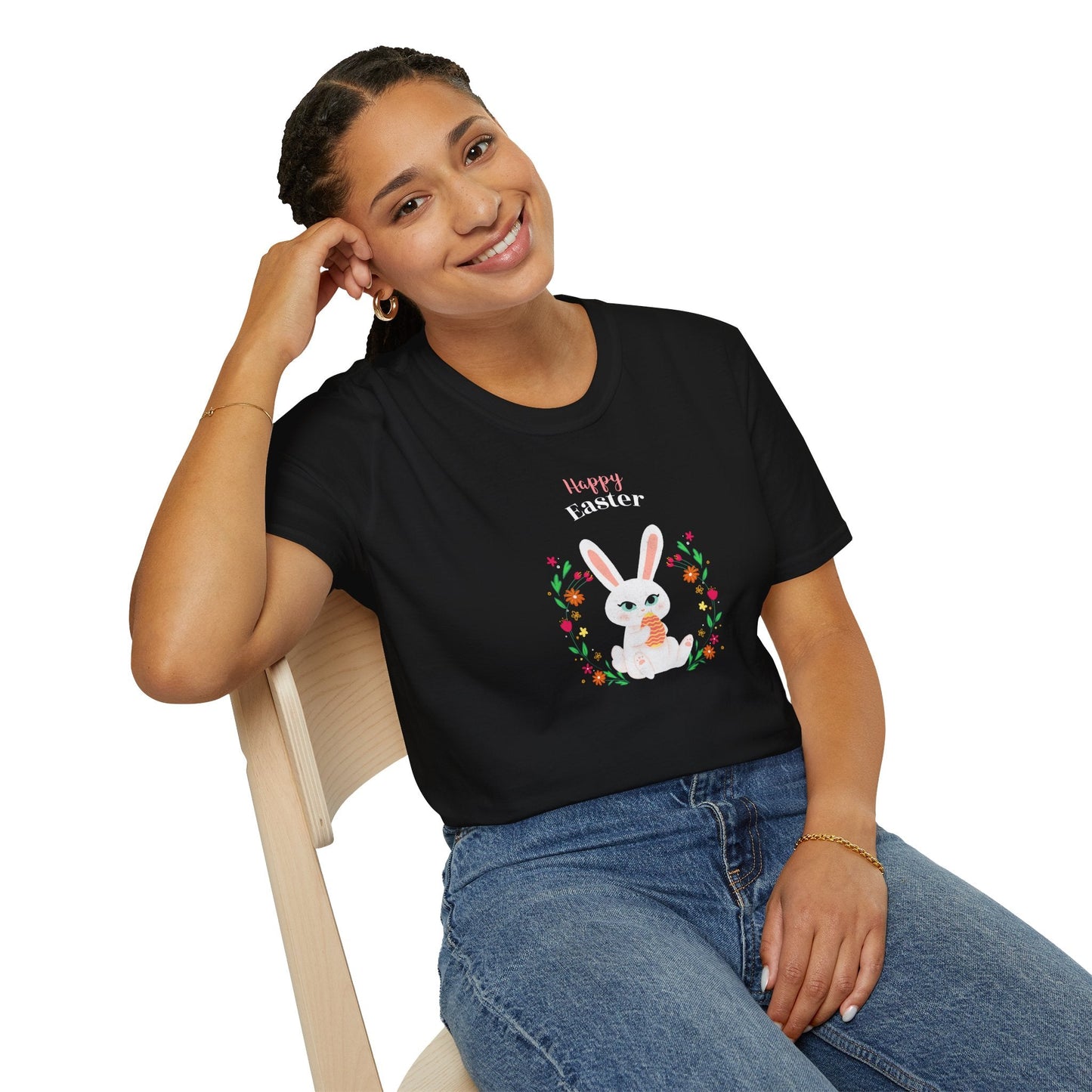 Easter Bunny T Shirt Unisex Gildan Softstyle Tee 100 Percent Ring Spun Cotton Easter Design