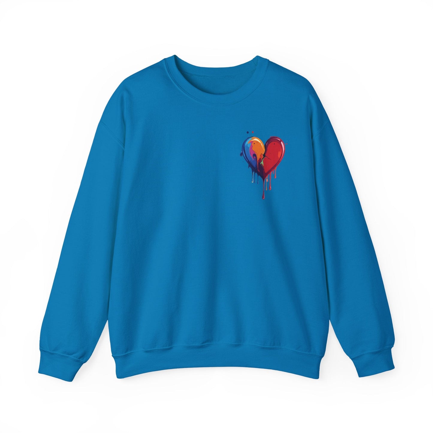 Bleeding Heart Sweatshirt Unisex Crewneck Cotton Polyester Blend Valentines Day Heart Design 117