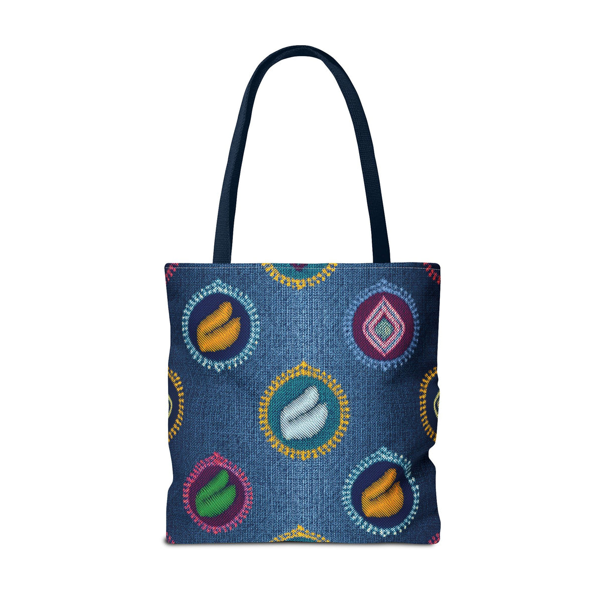 Diwali Graphic Denim Fabric Imitation Print Unisex Canvas Bag Poly Spun 3 Sizes Tote Bag 205-18
