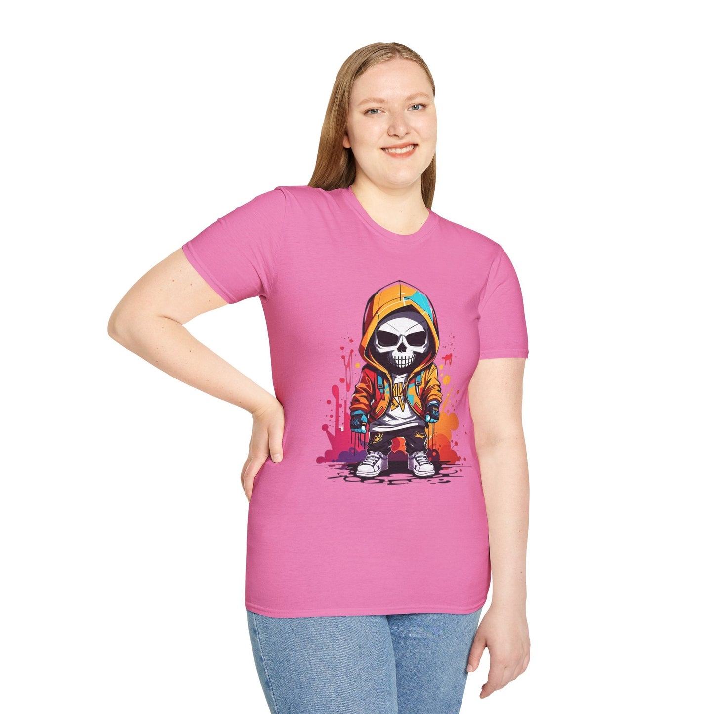Skull Shirt Unisex Skeleton Graphic Tee Gildan Softstyle 64000 100 Percent Cotton