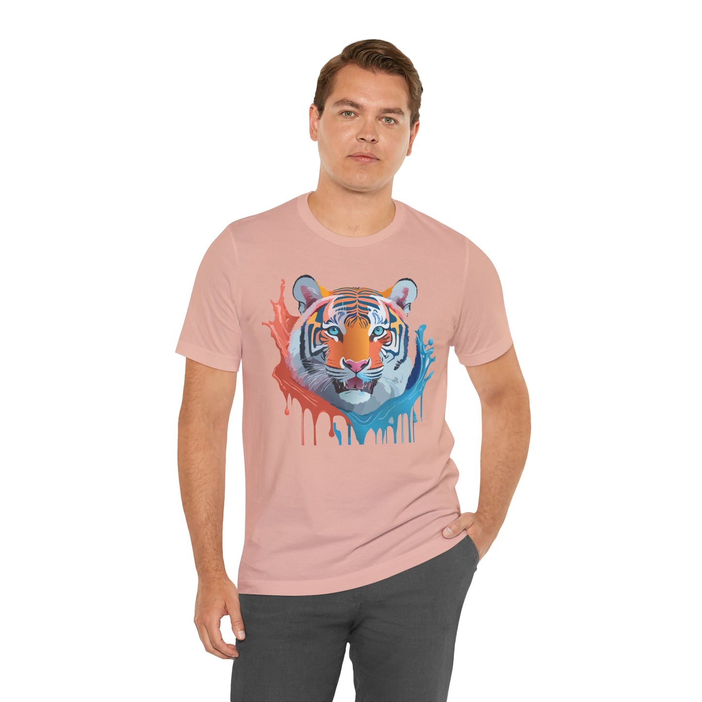 Unisex Tiger Tee, Animal Shirt, Tee Shirt with Tiger, Art T-Shirt, Animal Tees, Big Cat Shirt, Art Design T-Shirt 5