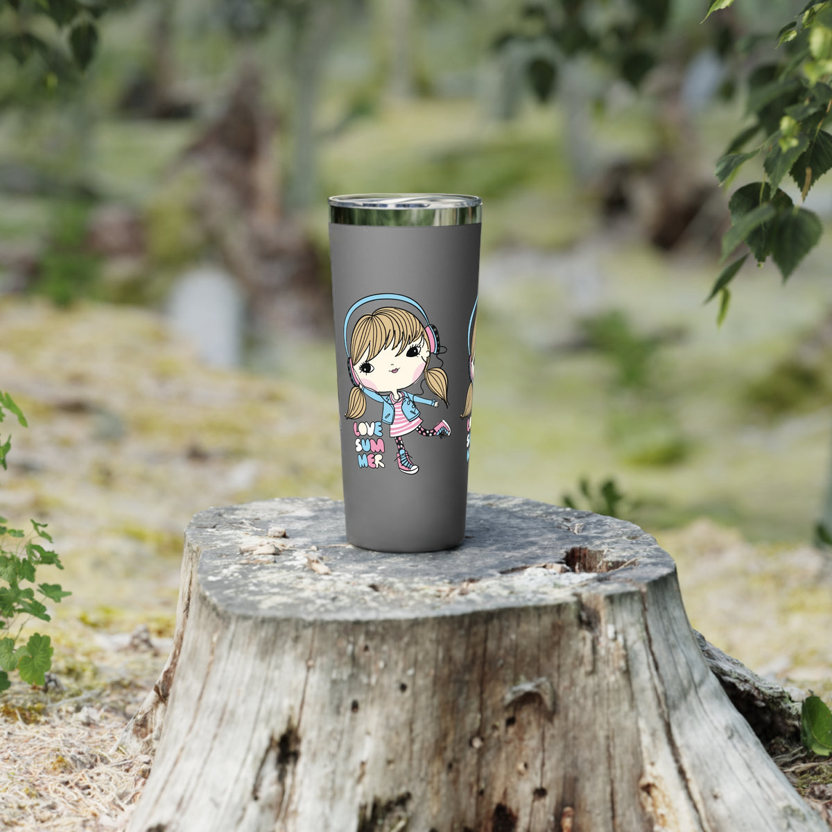 22oz Copper Vacuum Insulated Tumbler with Cartoon Hot 6 hours Cold 24 hours VT-2