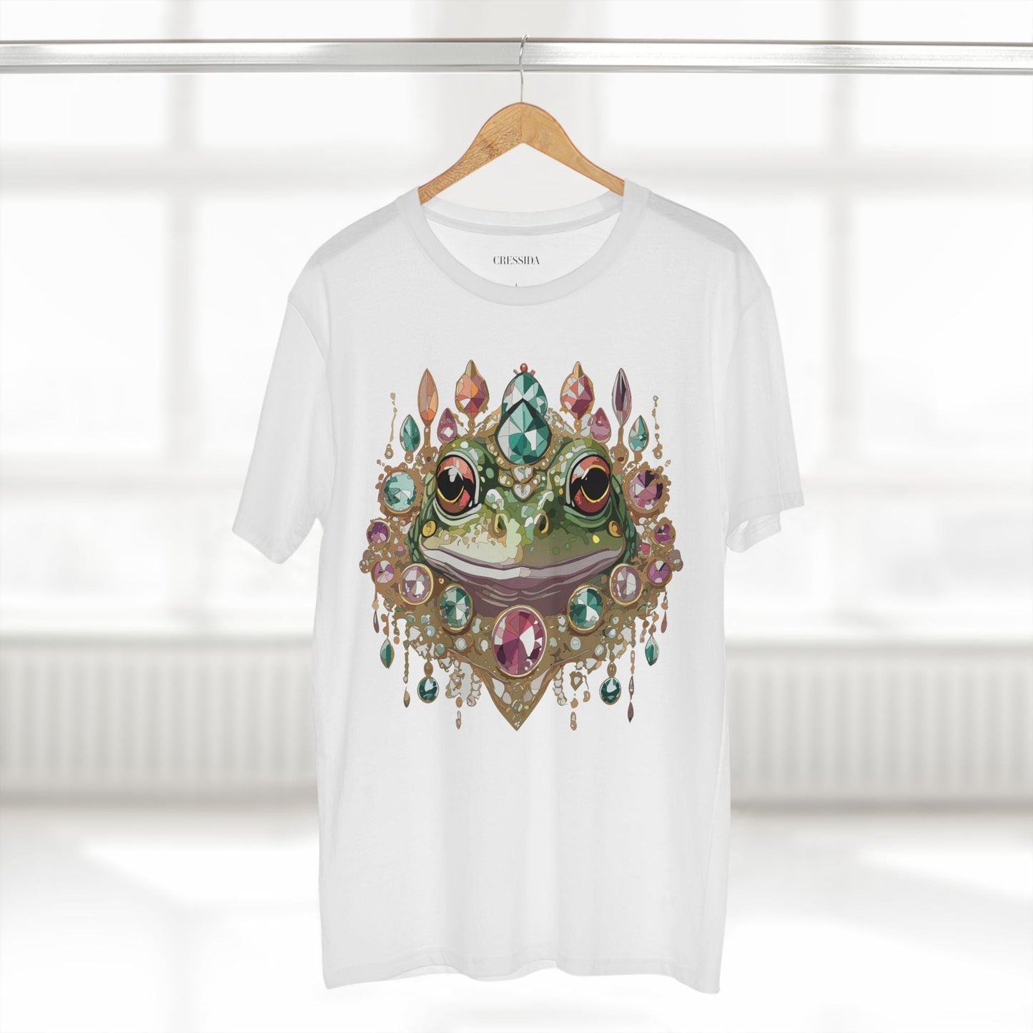 Frog Graphic Unisex 100 Cotton Tee With Unique Animal Golden Medallion Art Design 62