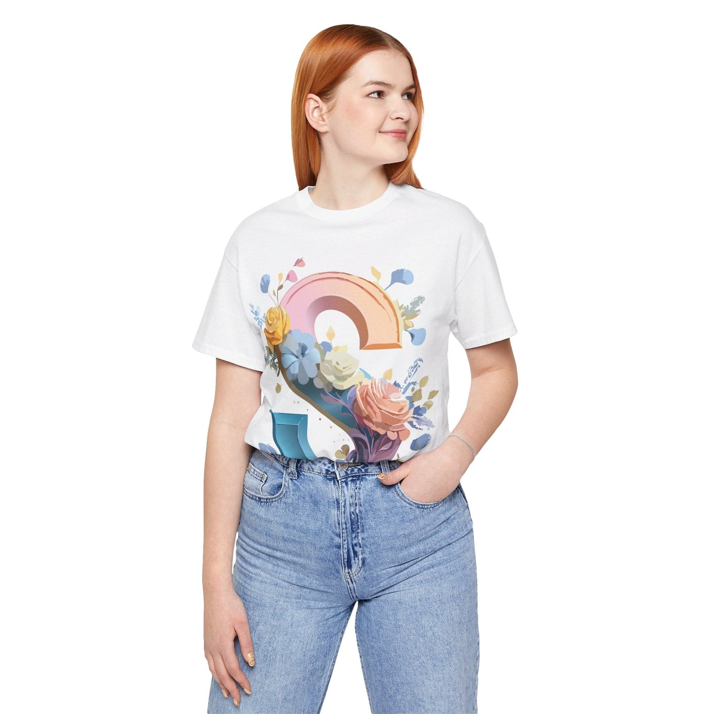 Letter S Graphic Tee Unisex Short Sleeve Shirt Adelpha Vintage Inspired Art Design