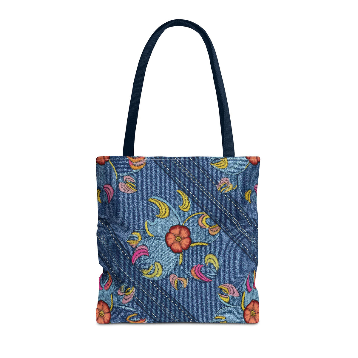 Denim Fabric Imitation Print Unisex Canvas Bag Poly Spun 3 Sizes Tote Bag 161