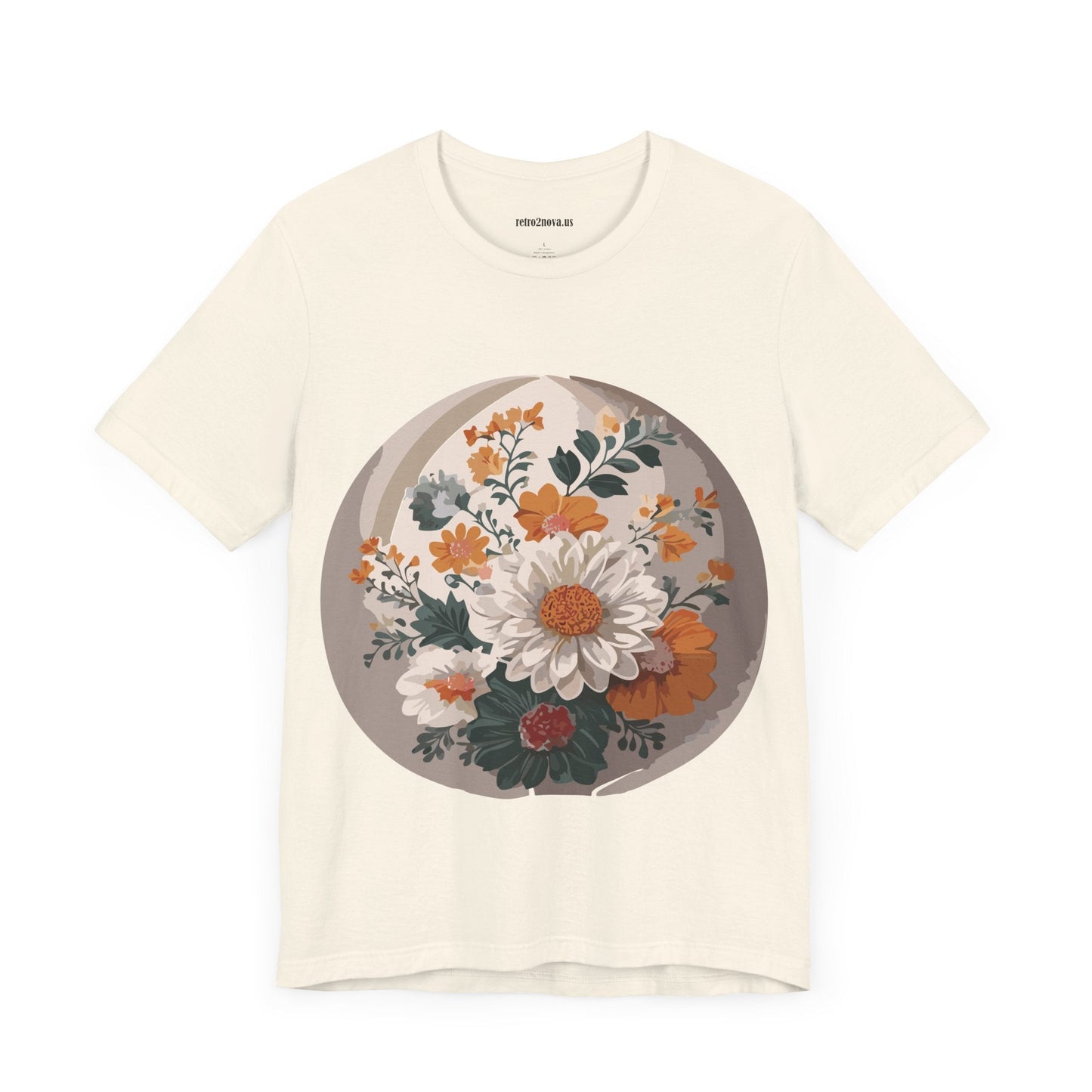Retro2Nova Floral Shirt Unisex Jersey Short Sleeve Tee From Flowers Collection Free Shipping