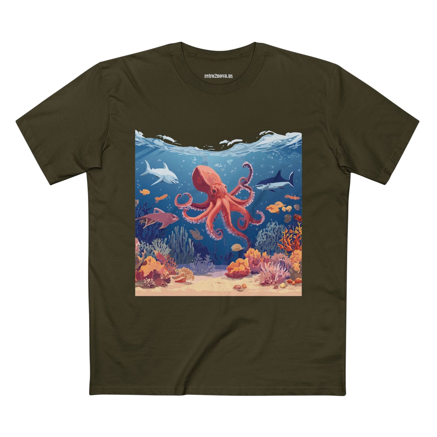 Ocean Shirt Ocean Pacific OP 18 Unisex Premium Cotton Art Tee With Original Art Design Retro2Nova
