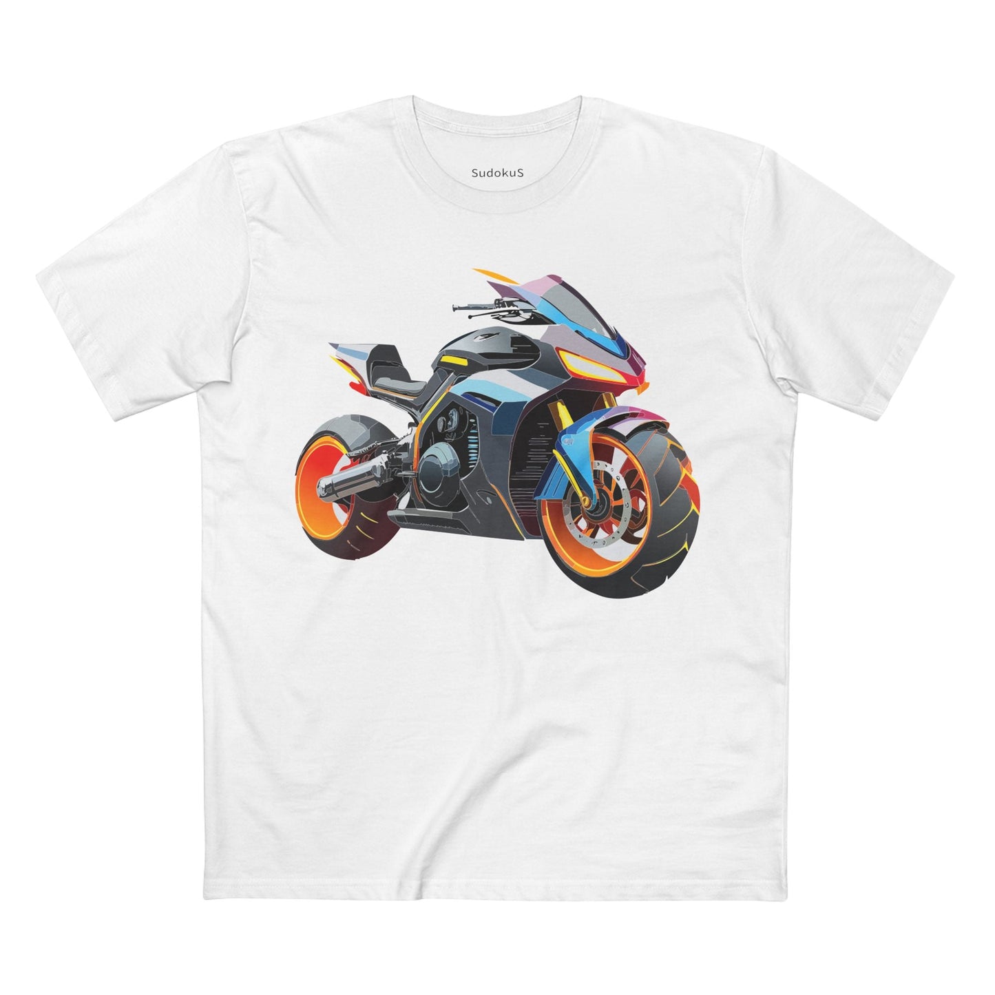 Moto Bike Graphic Unisex 100 Cotton Staple Tee 19