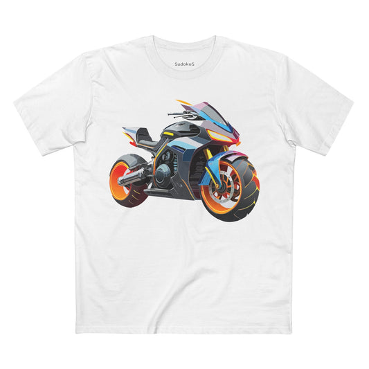 Moto Bike Graphic Unisex 100 Cotton Staple Tee 19