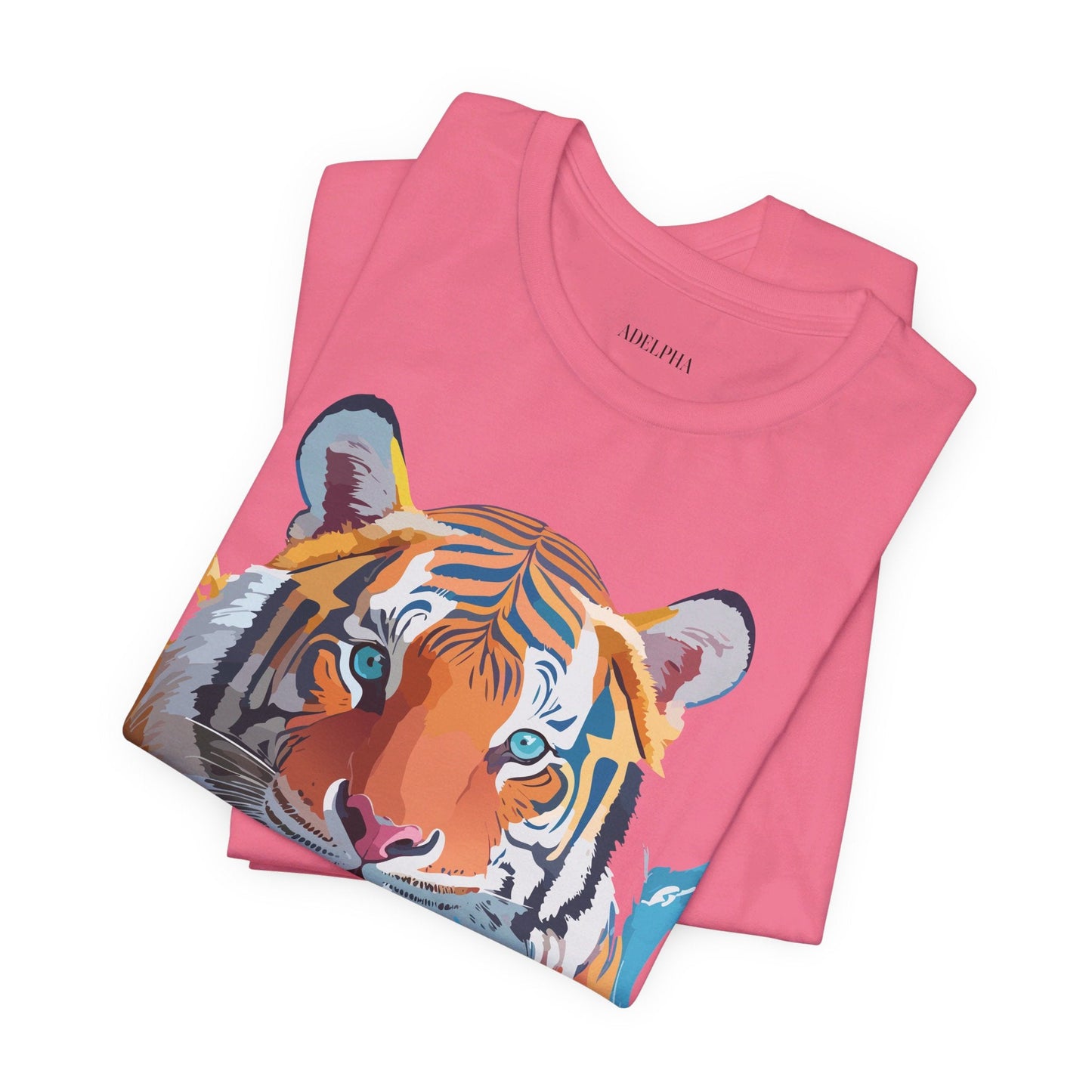 Tiger Graphic Tee Adelpha Unisex Short Sleeve Vintage Inspired Shirt For Casual Wear