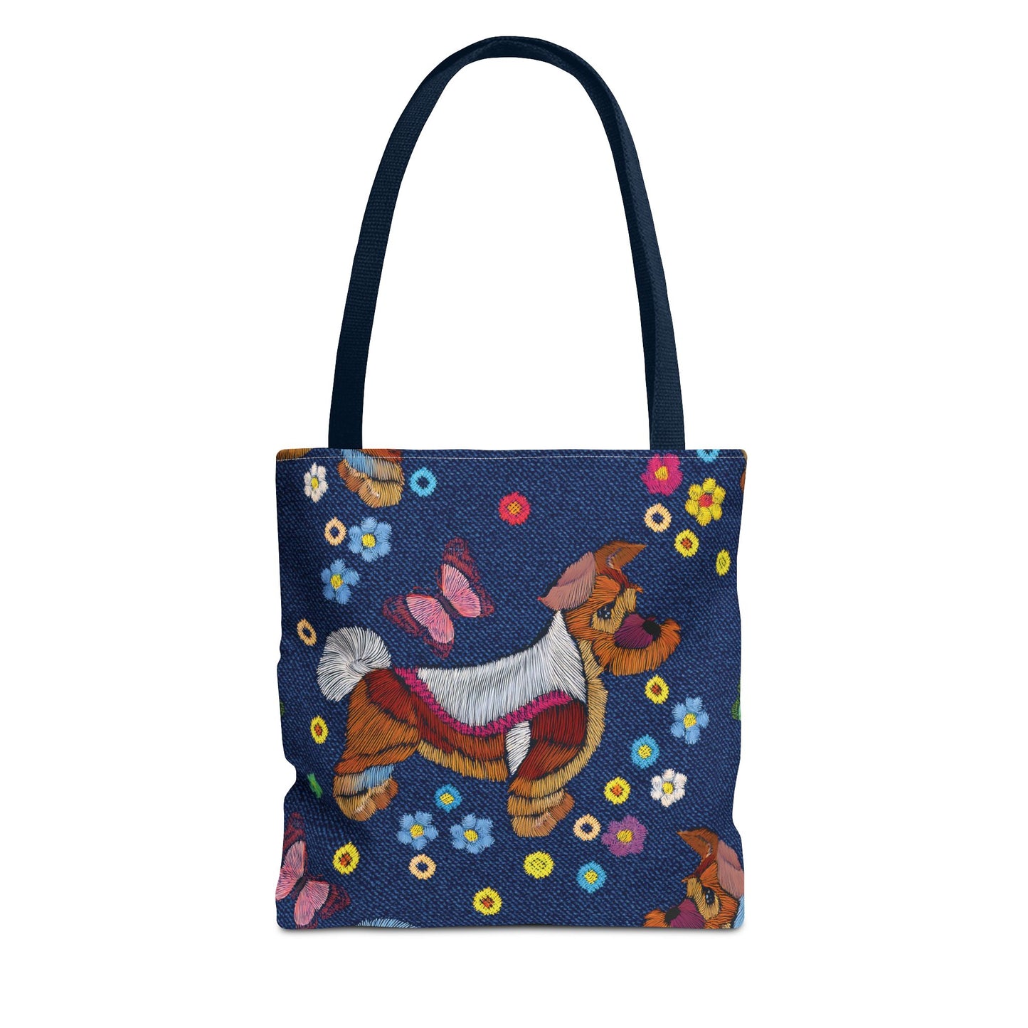 Denim Fabric Imitation Print Unisex Canvas Bag Poly Spun 3 Sizes Tote Bag 191-8