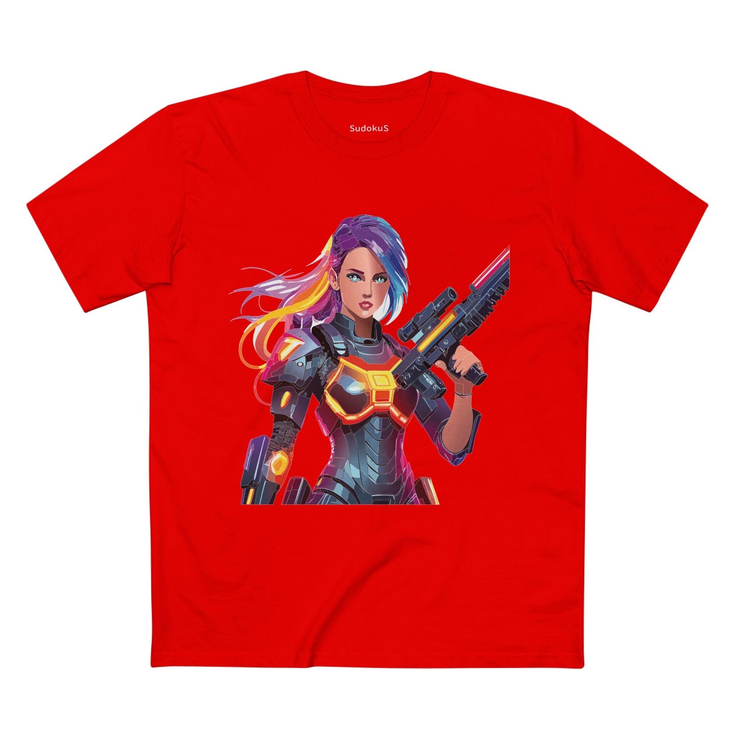 Army-woman Graphic Unisex 100 Cotton Staple Tee 17