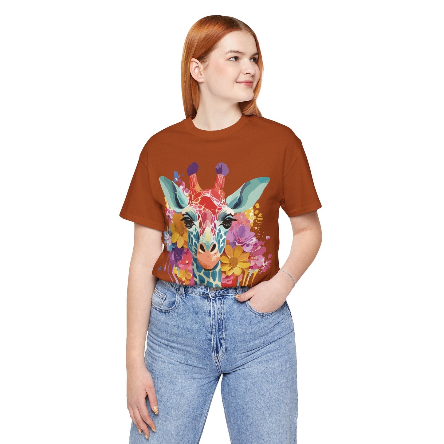 Adelpha Giraffe Graphic Tee Unisex Jersey Short Sleeve Vintage Inspired Art Design