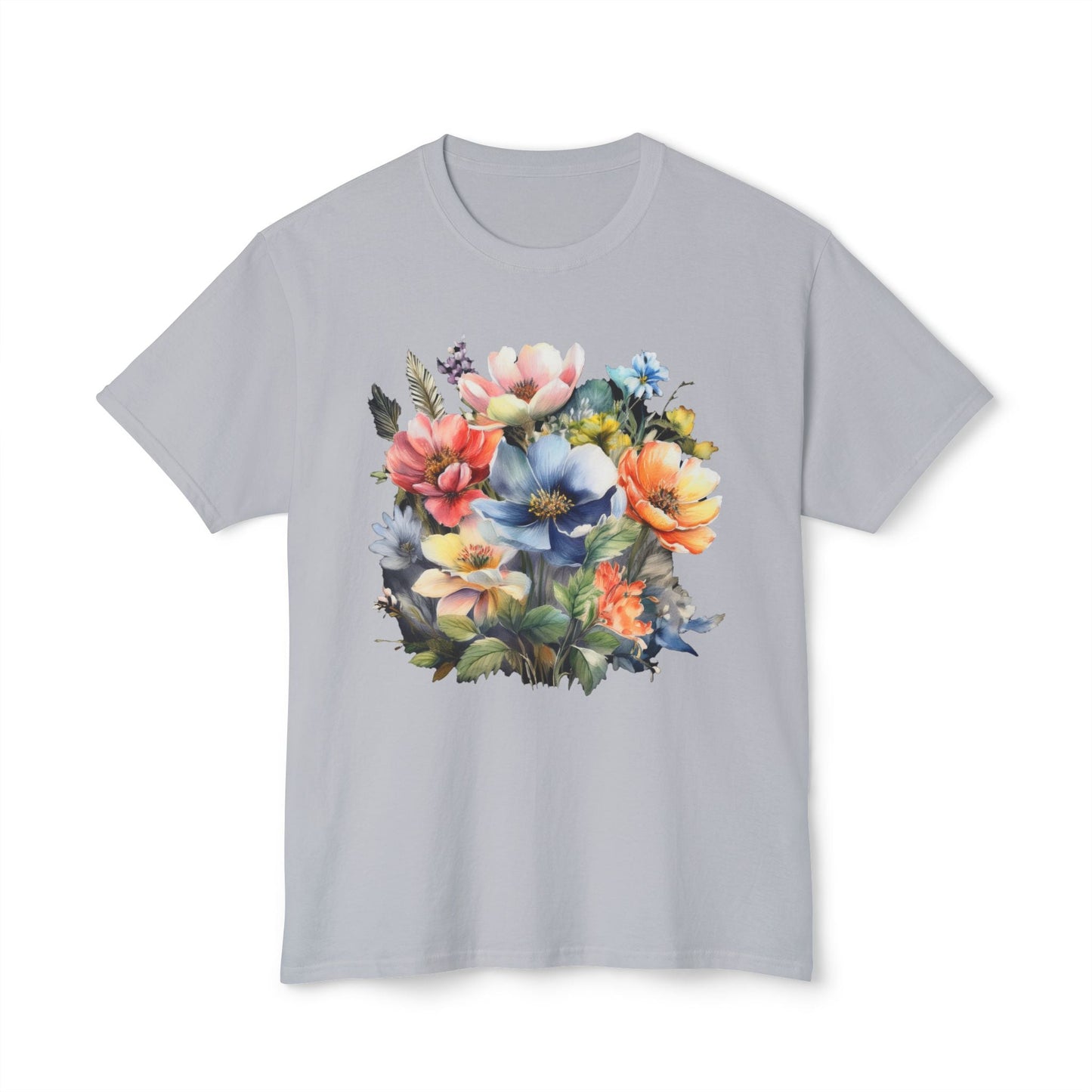 Unisex Floral T Shirt With Vintage Flower Art Print Premium Cotton Tee Soft Breathable Everyday Wear