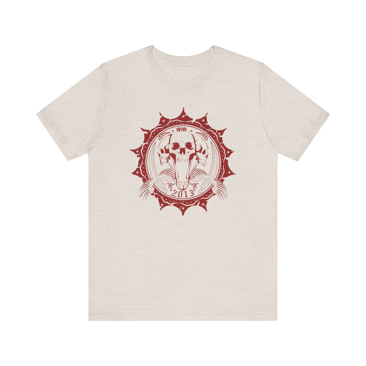 Skull Meddalion Mandala Tee Boho Skulleton Graphic Unisex Cotton Shirt Art-51