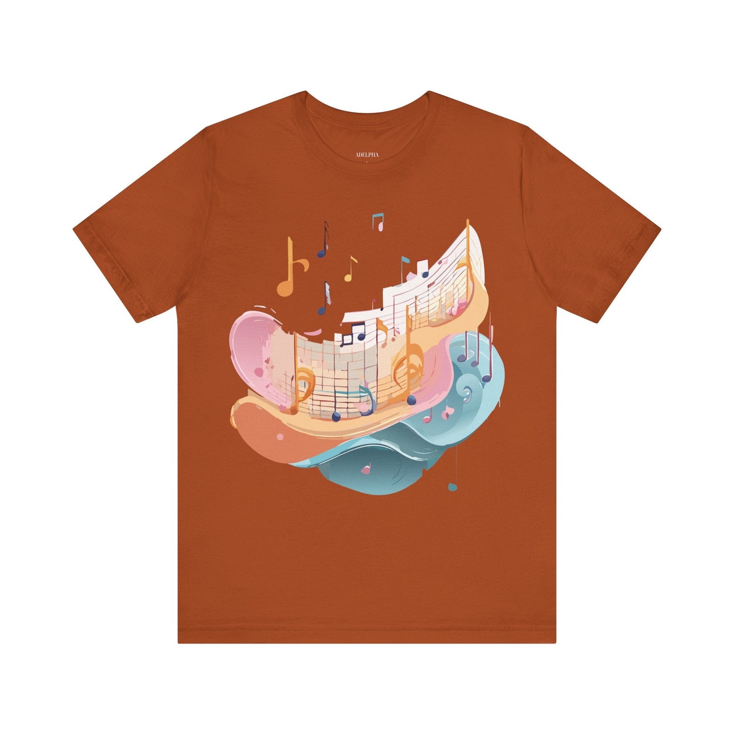 Music Graphic Unisex 100 Cotton Vintage Art with Musical Elements Tee 27