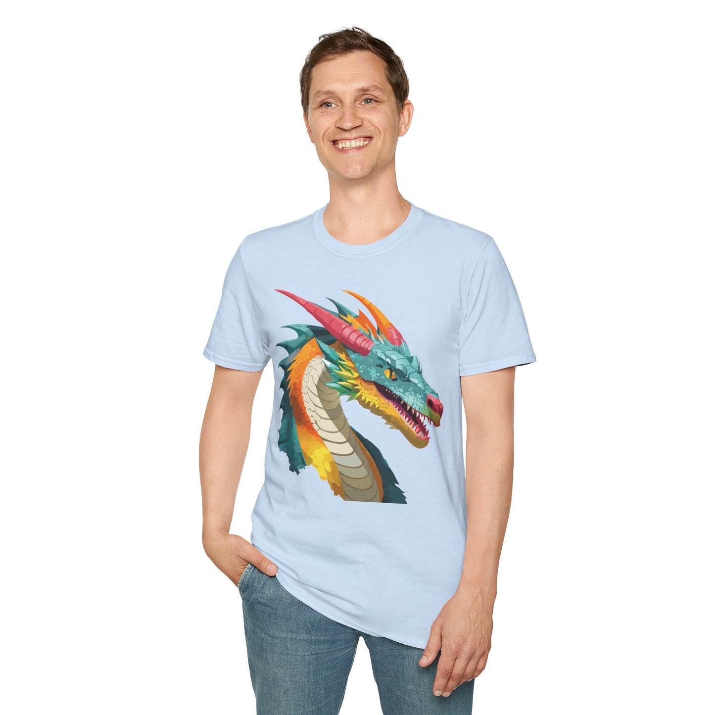 Dragon Graphic Unisex Cotton Softstyle Art Design Tee With Animals 1