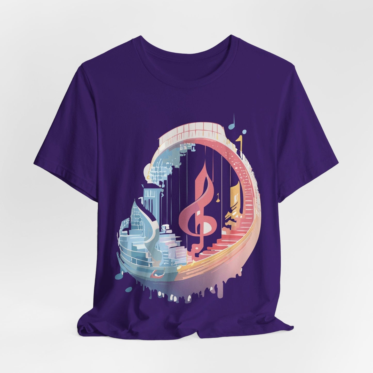 Music Graphic Unisex 100 Cotton Vintage Art with Musical Elements Tee 33