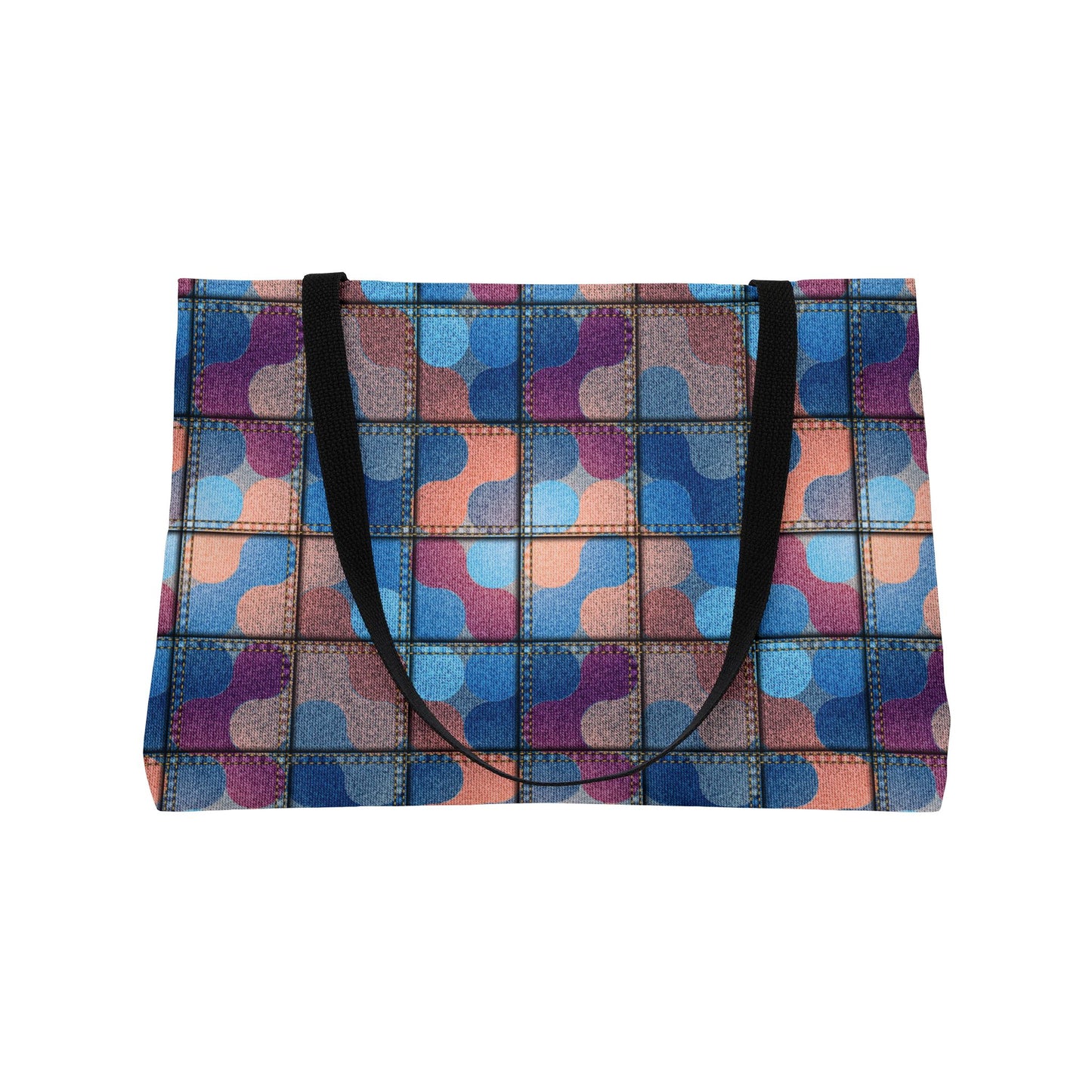 Denim Print Yoga Bag High-Quality 100% Spun Polyester 24x13 Canvas Gym Bag 17