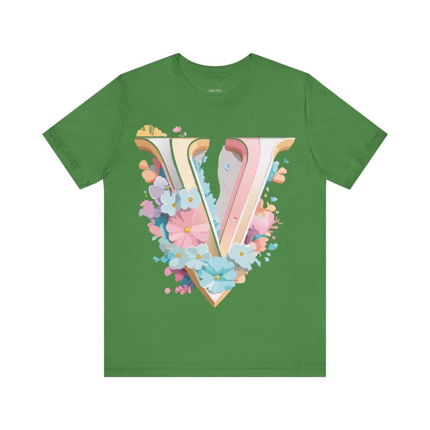 Letter V Shirt Graphic Tee Unisex Jersey Short Sleeve Vintage Inspired Adelpha Art Design