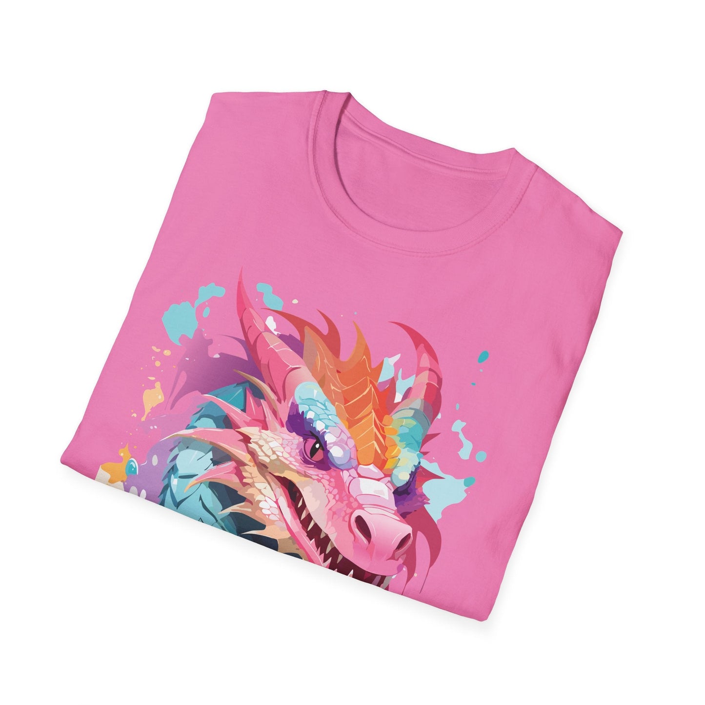 Dragon Graphic Unisex Cotton Softstyle Art Design Tee With Animals 22