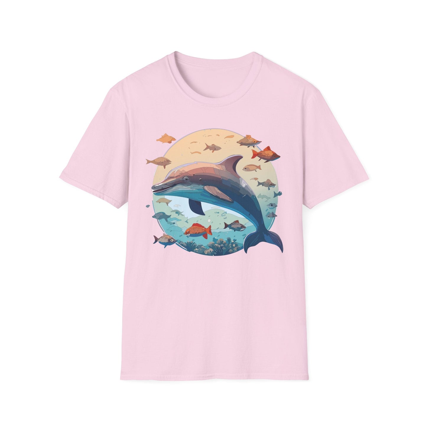 Dolphin Shirt Unisex Softstyle T Shirt 64000 100 Percent Ring Spun Cotton Tee For Everyday Comfort