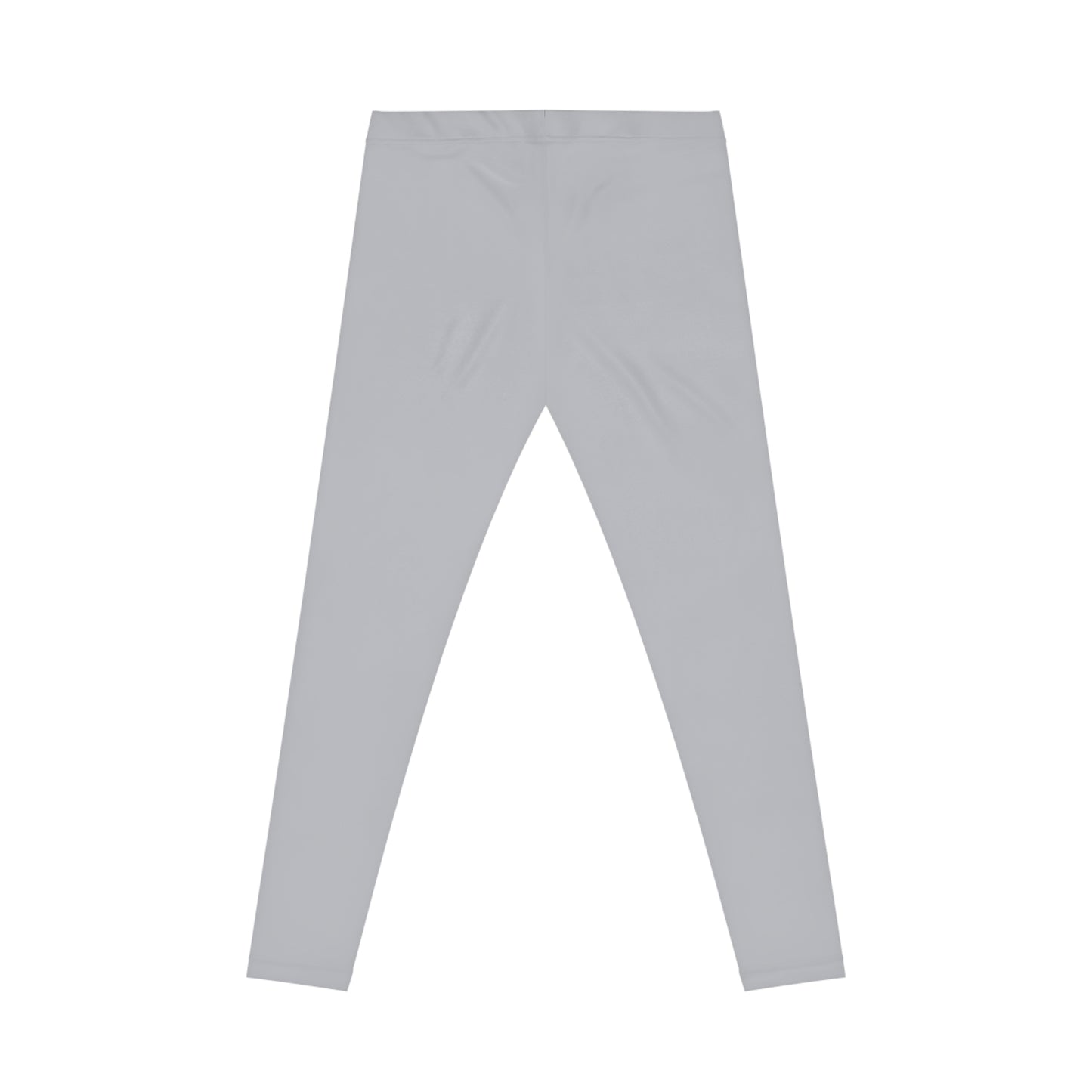 Pale Slate Grey Color Women's Poly-Span Casual Leggings Print Everyday Activewear Pants