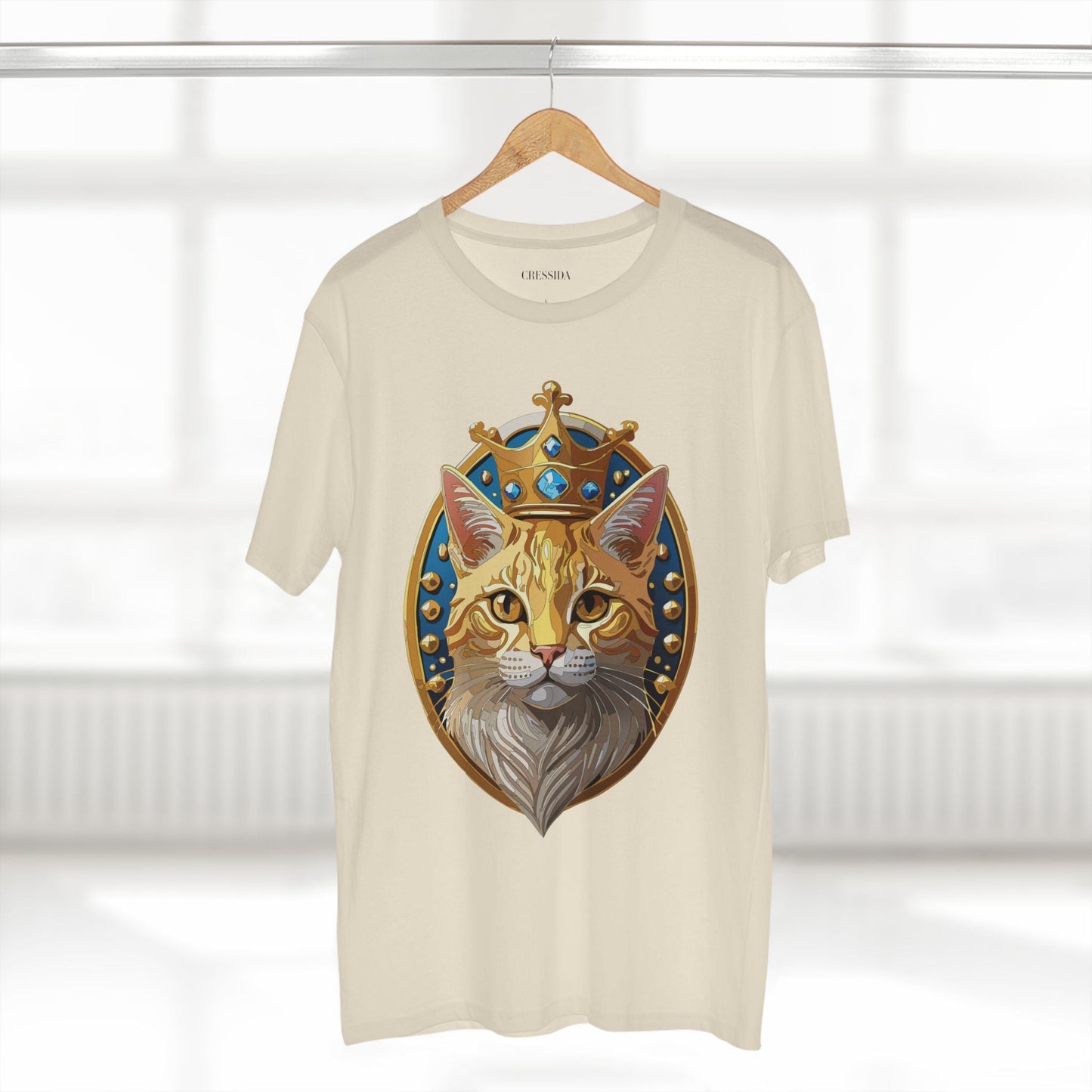 Cat Graphic Unisex 100 Cotton Tee With Unique Animal Golden Medallion Art Design 15