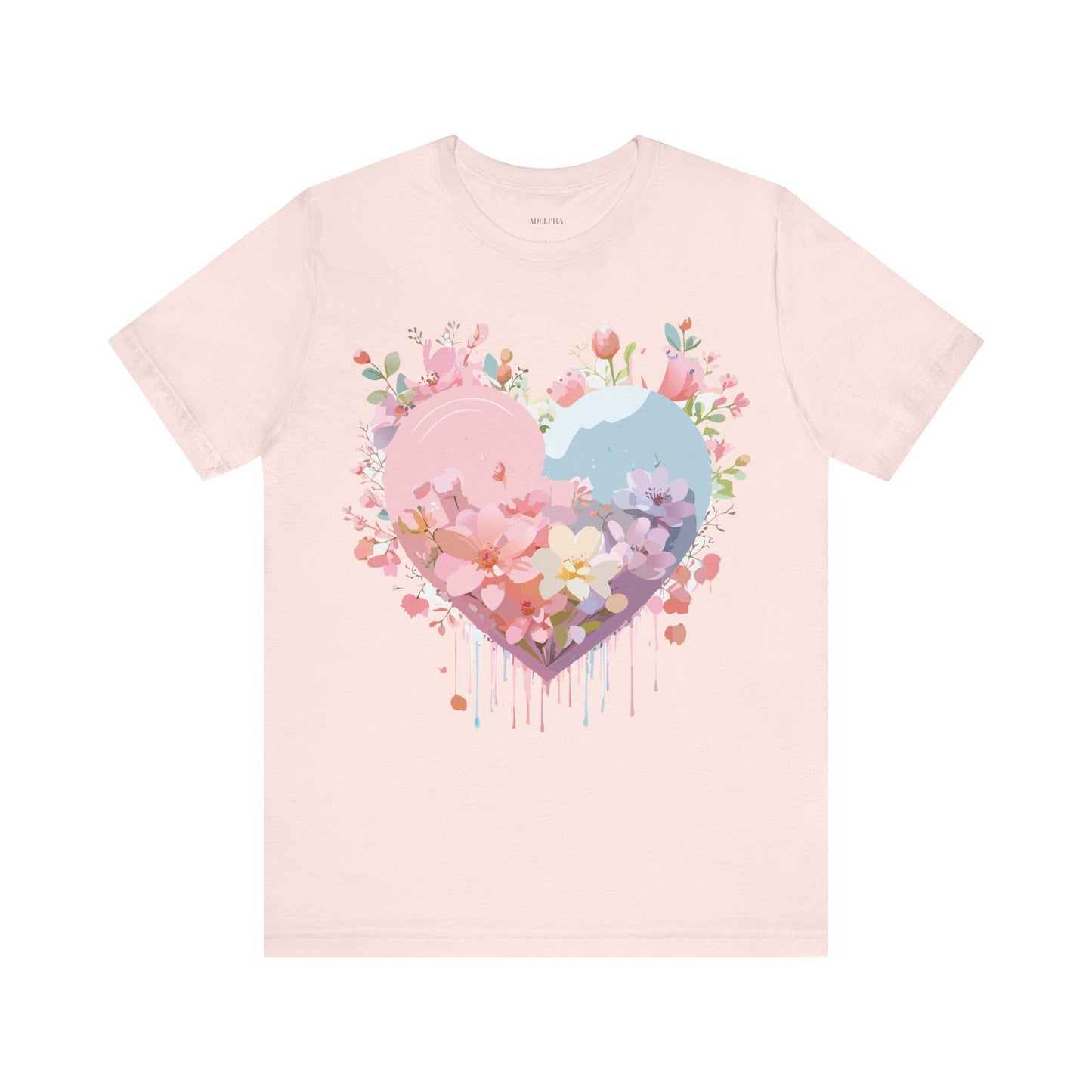 Valentine Day Graphic Unisex 100 Cotton Vintage Artwork with Love and Flower Design Tee 31