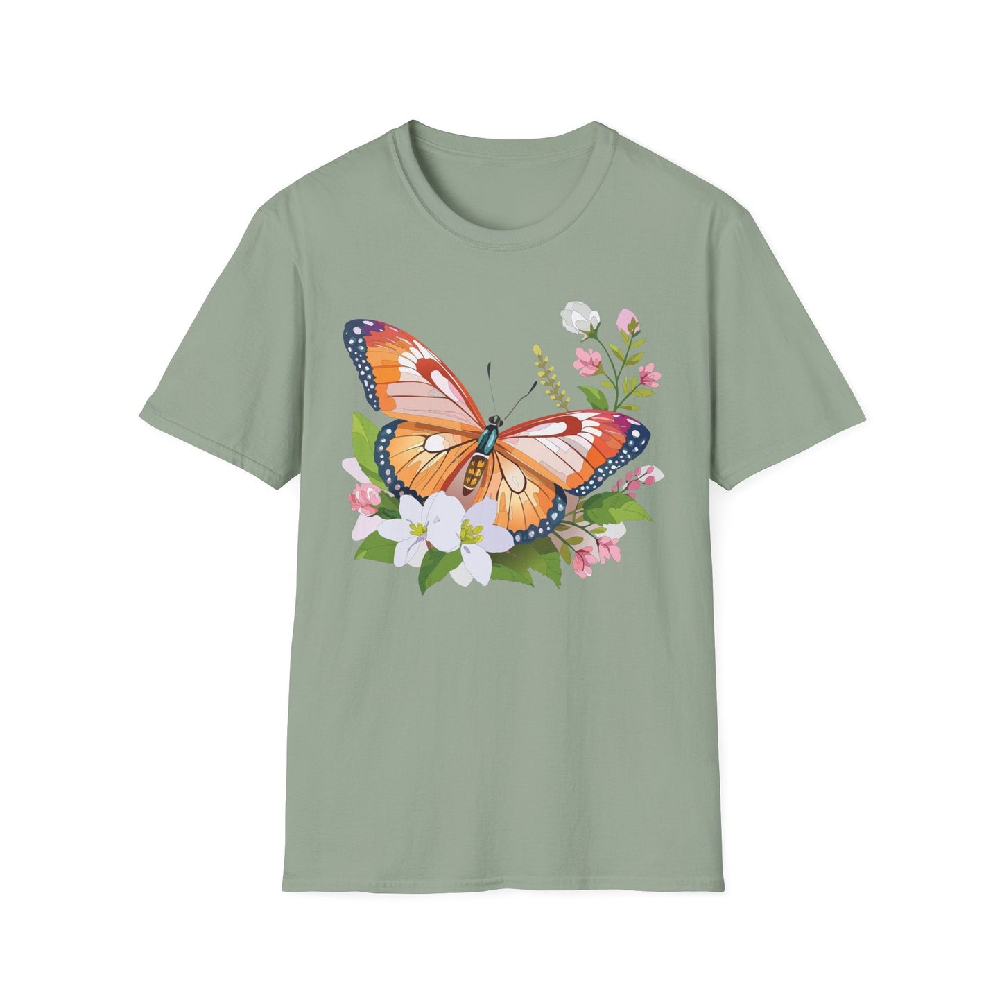 Butterfly Shirt Unisex T Shirt Gildan 64000 Softstyle 100 Percent Ring Spun Cotton