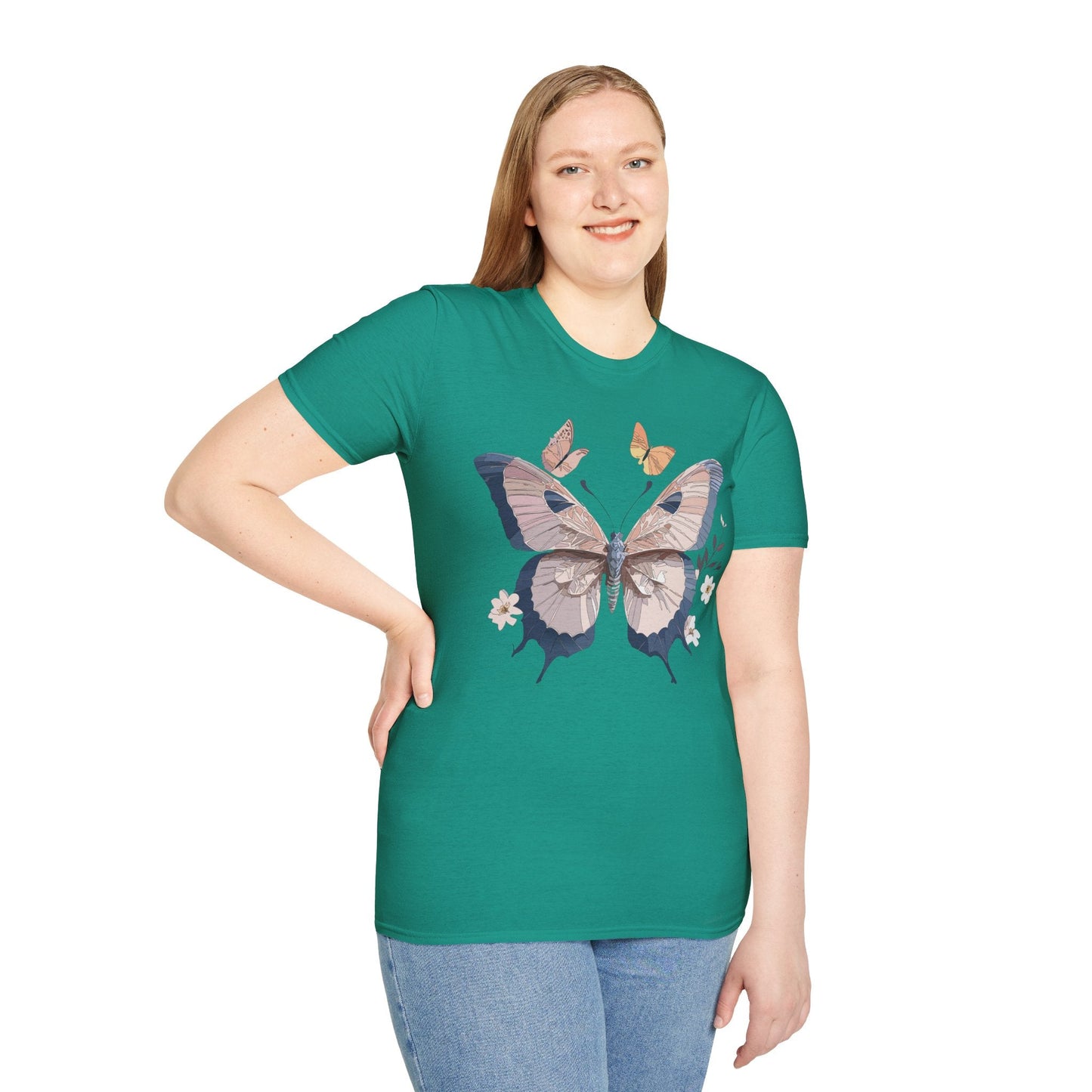Butterfly Shirt Unisex T Shirt Monarch Print Gildan Softstyle 64000 Cotton Tee Quality