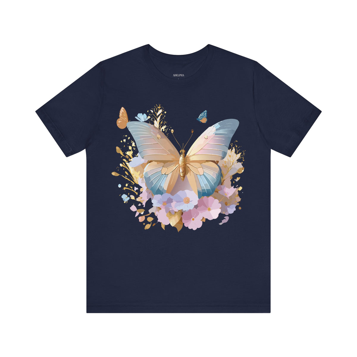 Butterfly Graphic Unisex Cotton Bella+Canvas Tee with Art Design n95